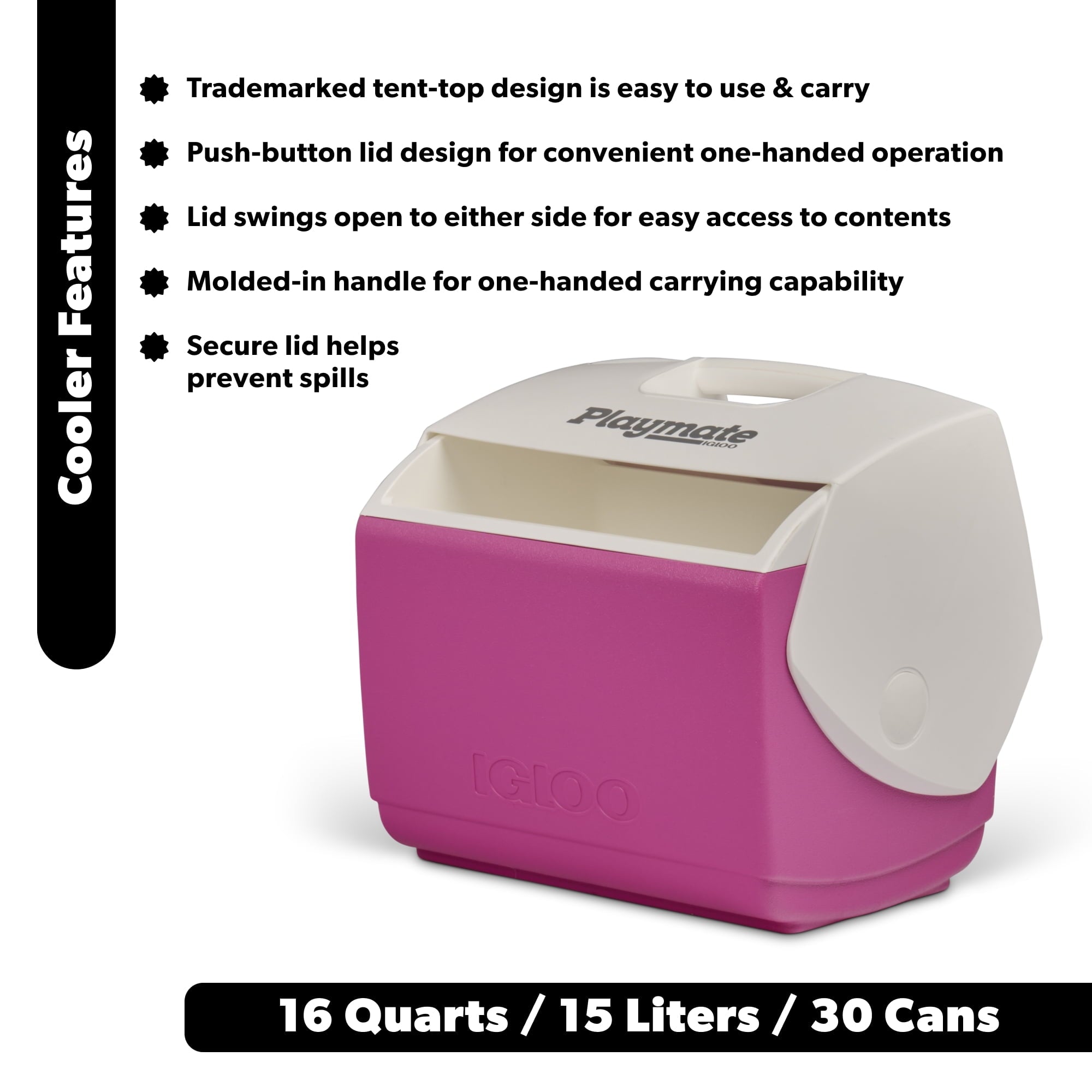 16 QT Playmate Elite Ice Chest Cooler,30 Can Capacity, Red