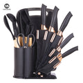 19-Piece Silicone Kitchen Utensil &amp; Knife Set - Heat-Resistant Cooking Tools Non-Stick Safe Gift for Mom or Women Black