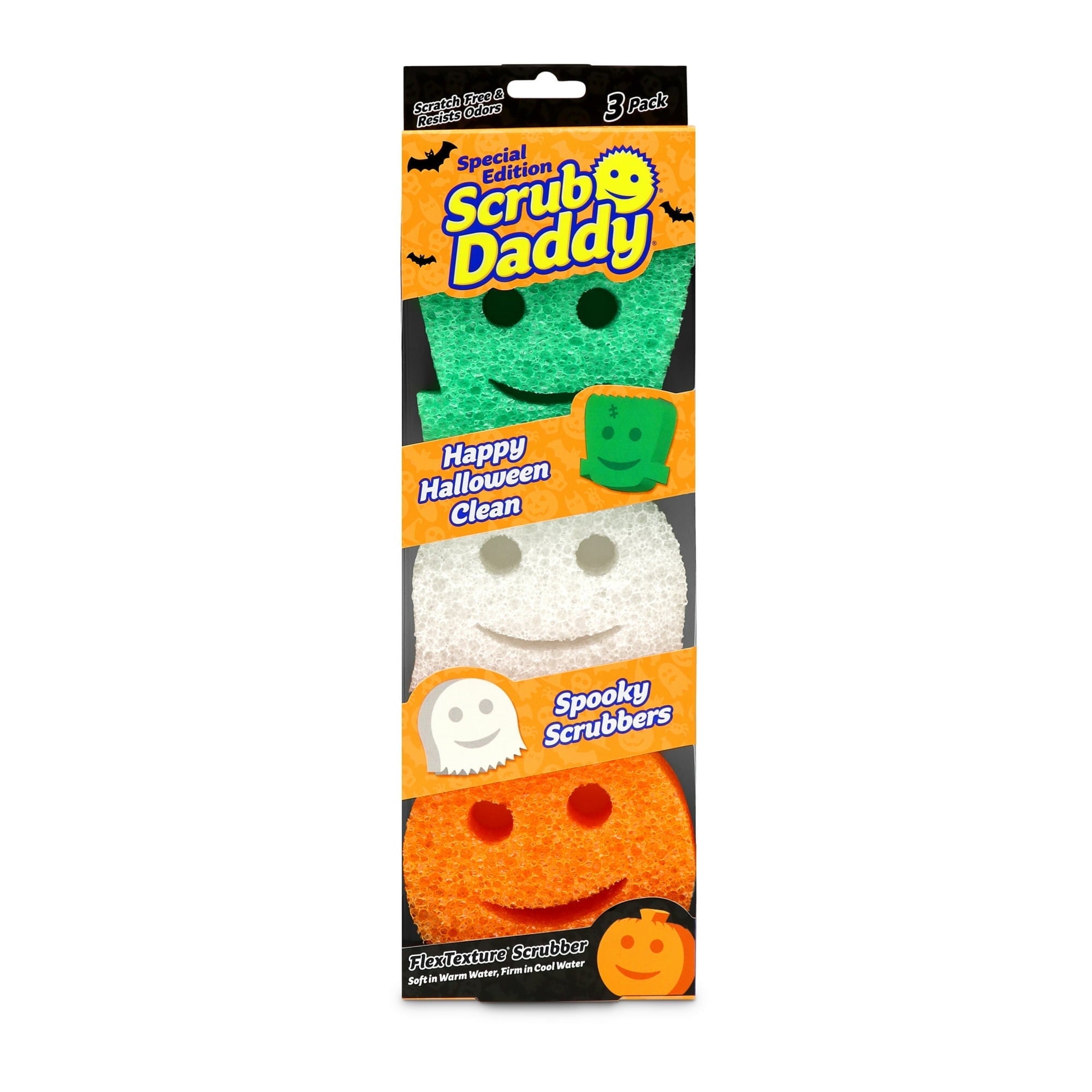 Special Edition Halloween Shapes Non-Scratch Cleaning Sponges, 3 Count