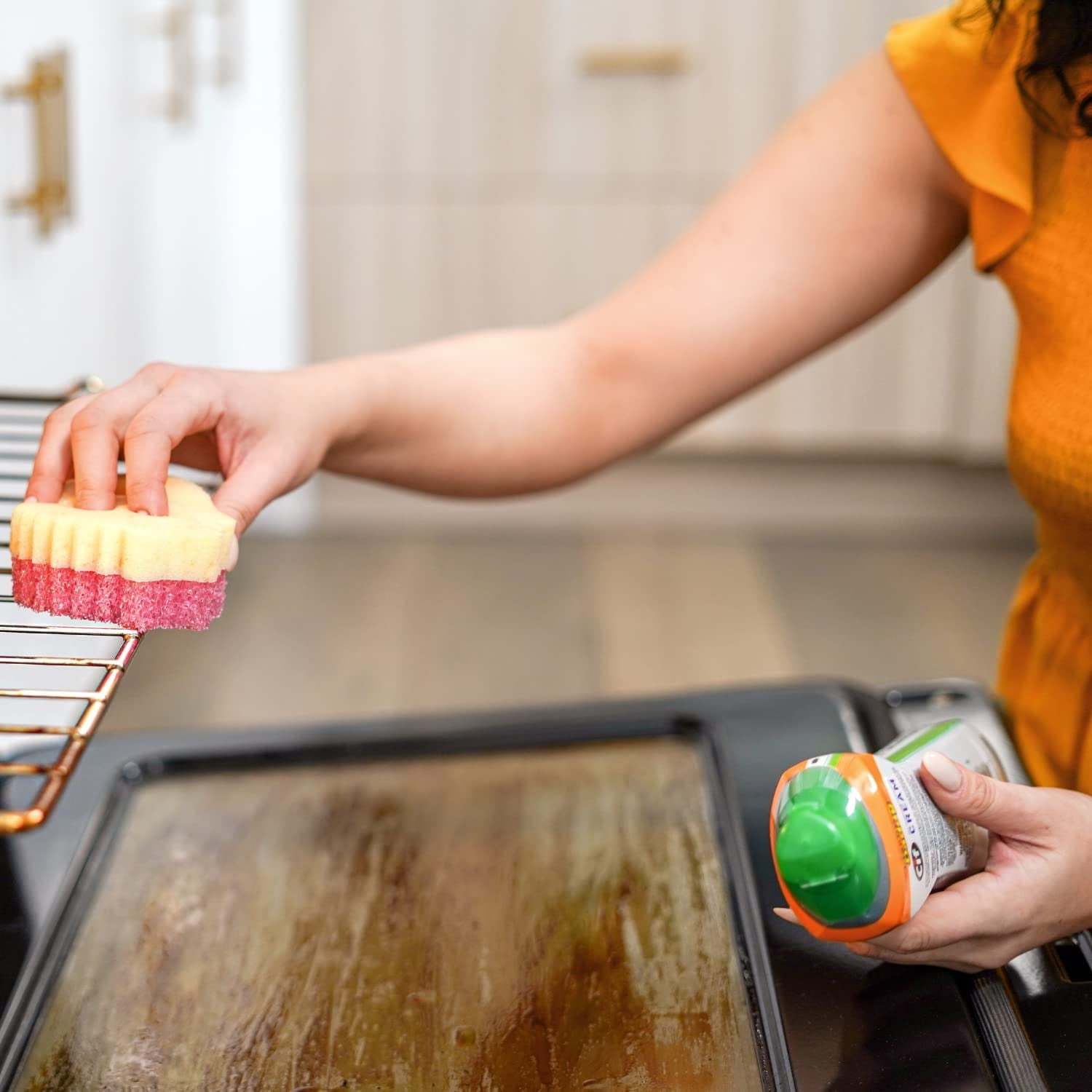 Scrub Mommy + Cif All Purpose Cleaning Cream, Original + Daddy Caddy - Multi Surface Household Cleaning Cream, Scratch-Free Multipurpose Dish Sponge + Kitchen Sponges Caddy