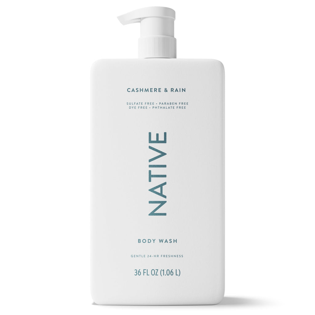Body Wash, Cashmere &amp; Rain, Sulfate Free, Naturally Derived Ingredients, 24hr Freshness, for Women &amp; Men, 36 fl oz