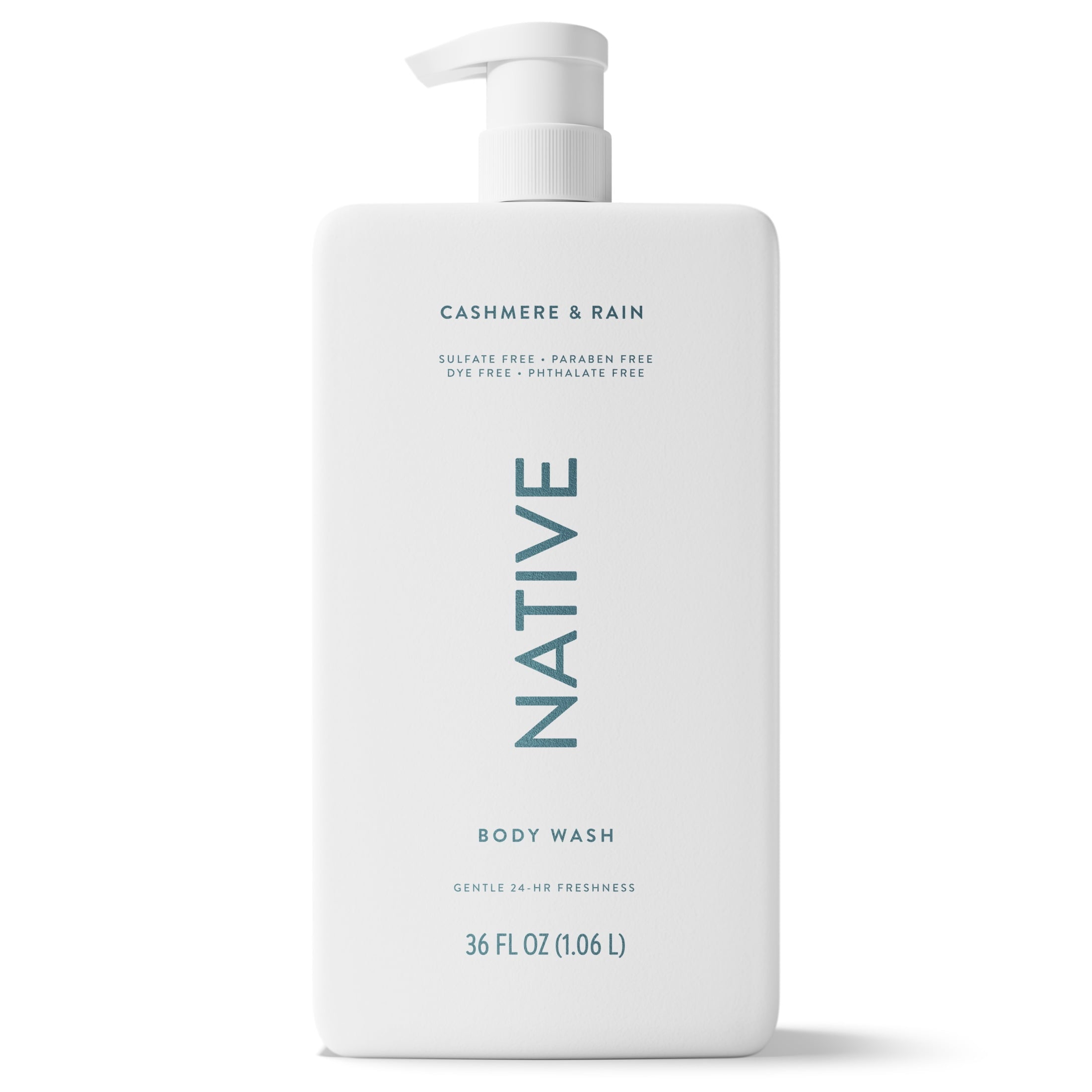 Body Wash, Cashmere &amp; Rain, Sulfate Free, Naturally Derived Ingredients, 24hr Freshness, for Women &amp; Men, 36 fl oz