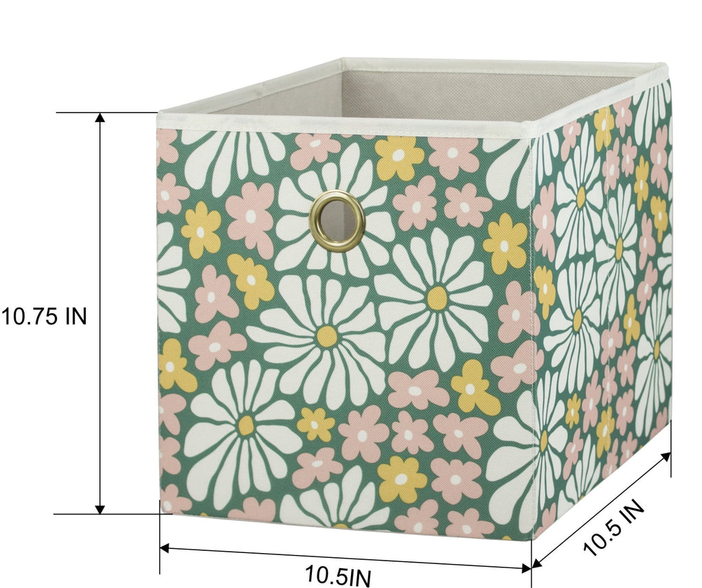 Collapsible Fabric Cube Storage Bin, Rich Black