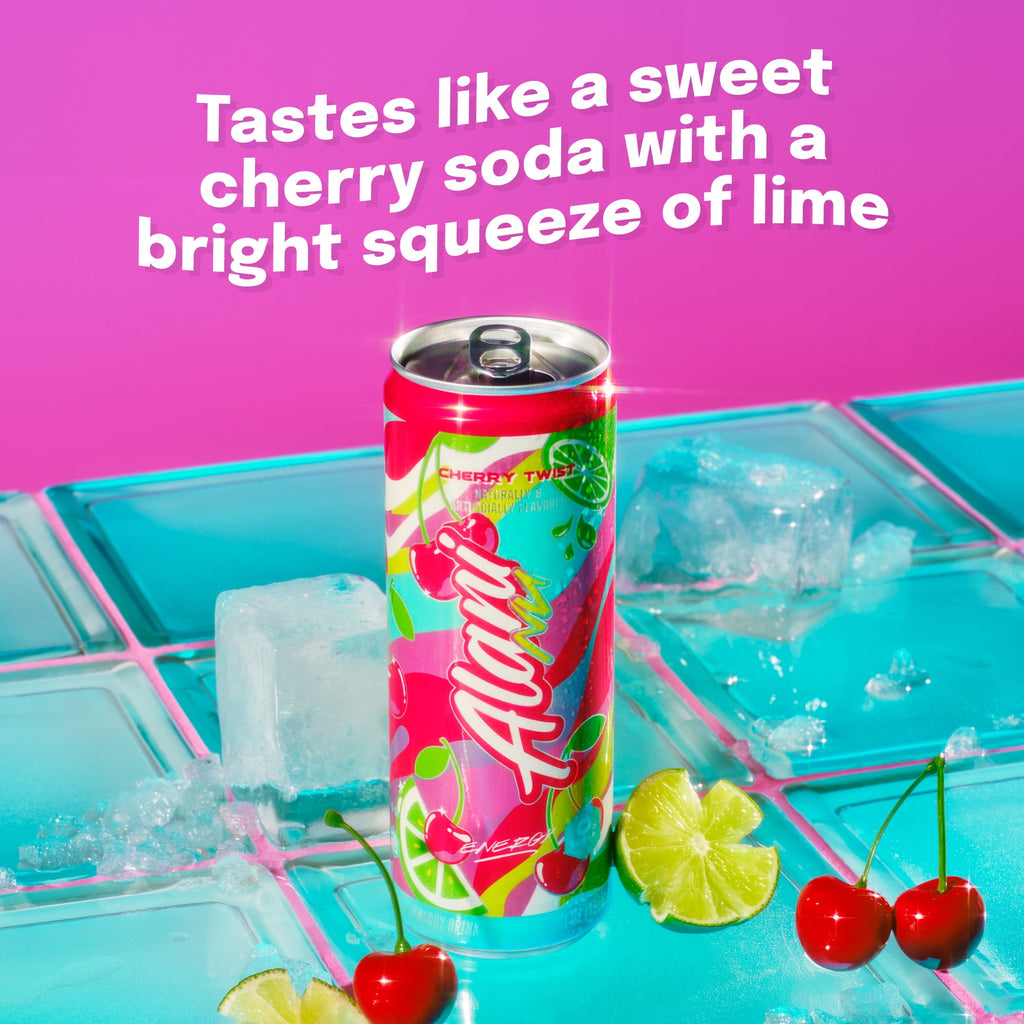 Sugar Free Energy Drink, Cherry Twist, 12 fl oz, 12 Pack, Cans, 200mg Caffeine