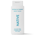 Body Wash, Ocean &amp; Timber, Sulfate Free, Naturally Derived Ingredients, 24hr Freshness, for Women &amp; Men, 18 fl oz