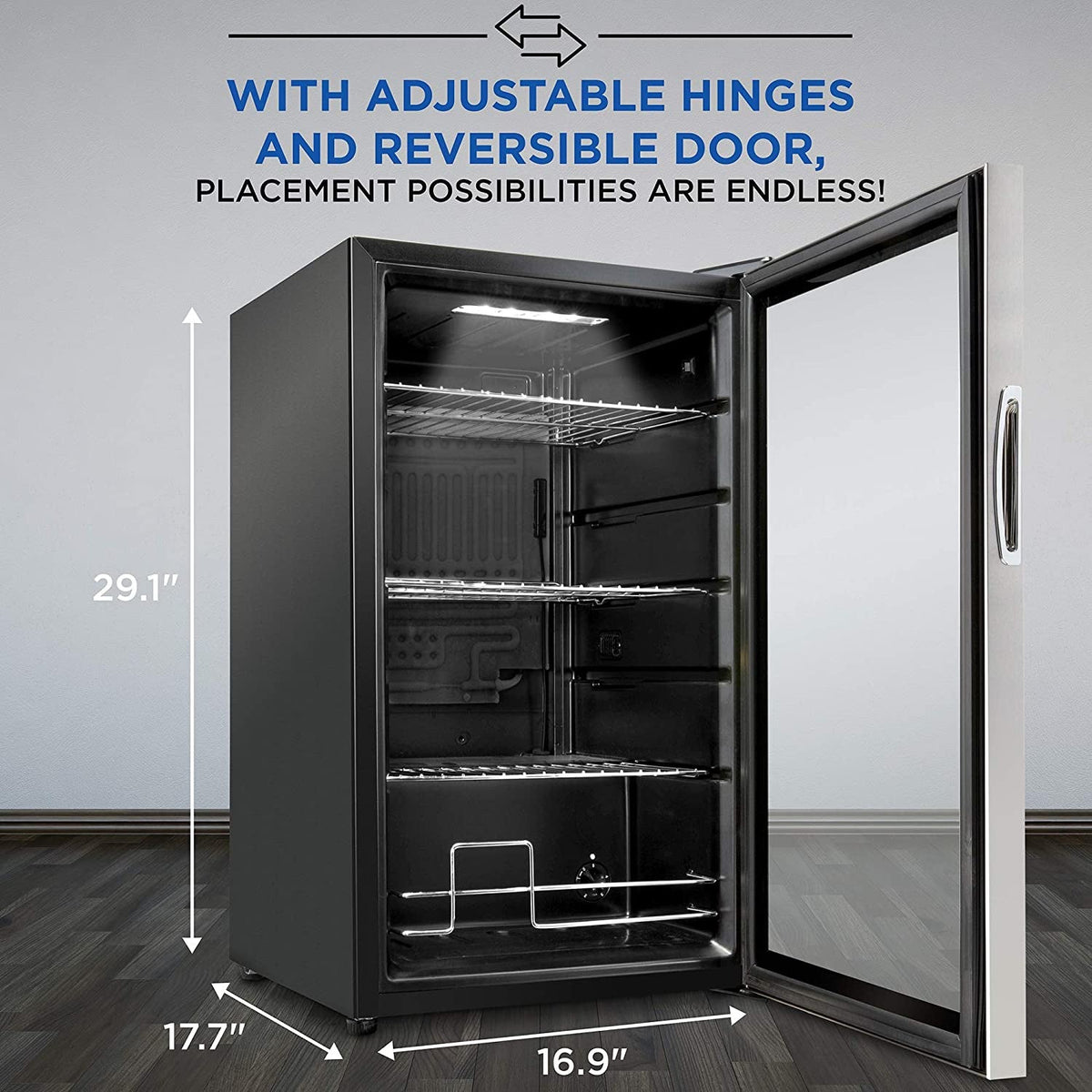 Ivation 101-Bottle Wine Cellar, Freestanding Mini Fridge - Stainless Steel