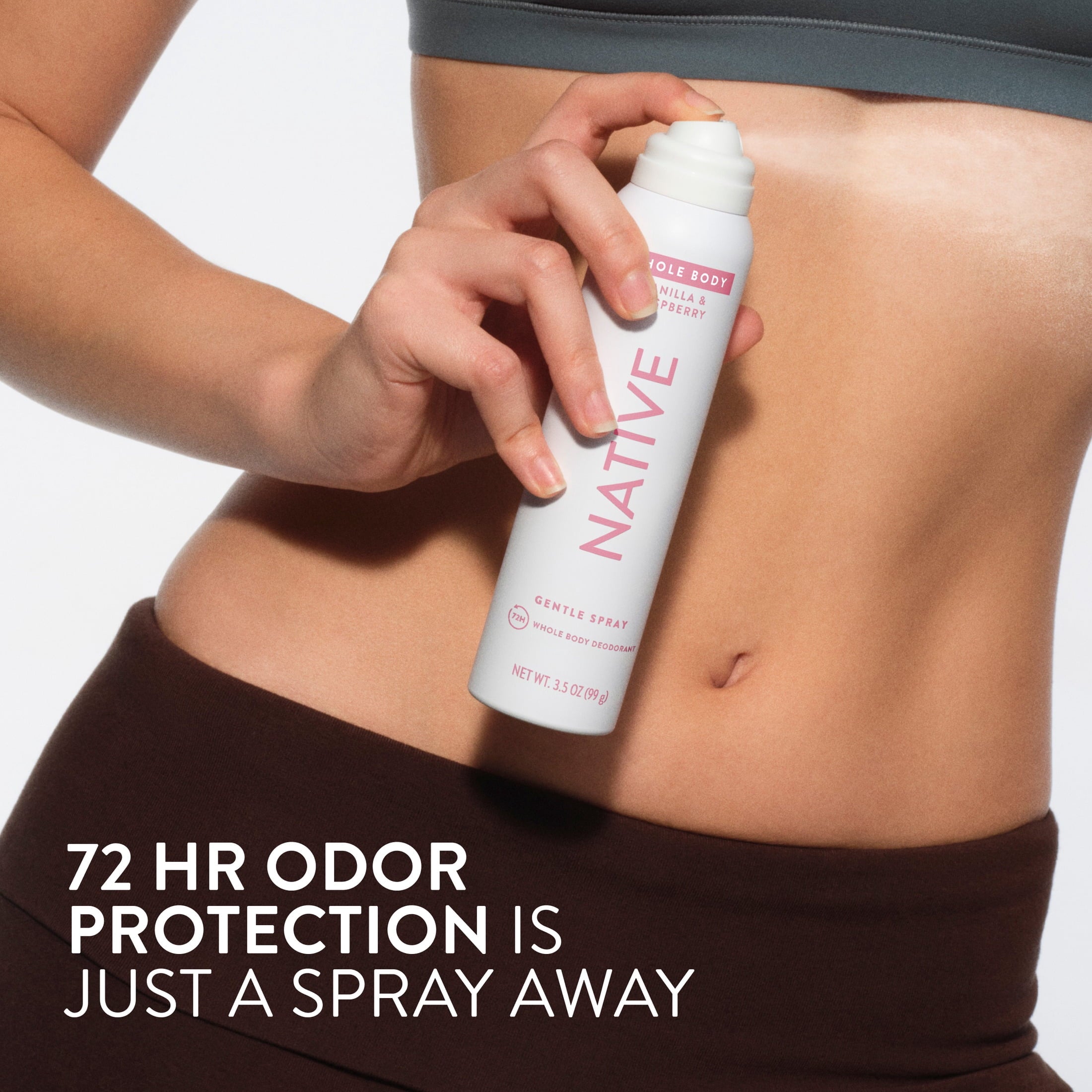 WHOLE BODY DEODORANT SPRAY FOR WOMEN, 72 HOUR ALUMINUM FREE DEODORANT SPRAY, VANILLA &amp; RASPBERRY, 3.5oz