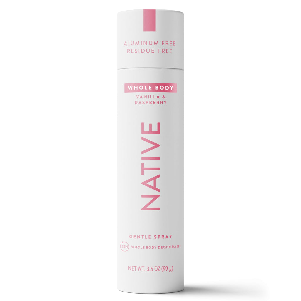 WHOLE BODY DEODORANT SPRAY FOR WOMEN, 72 HOUR ALUMINUM FREE DEODORANT SPRAY, VANILLA &amp; RASPBERRY, 3.5oz