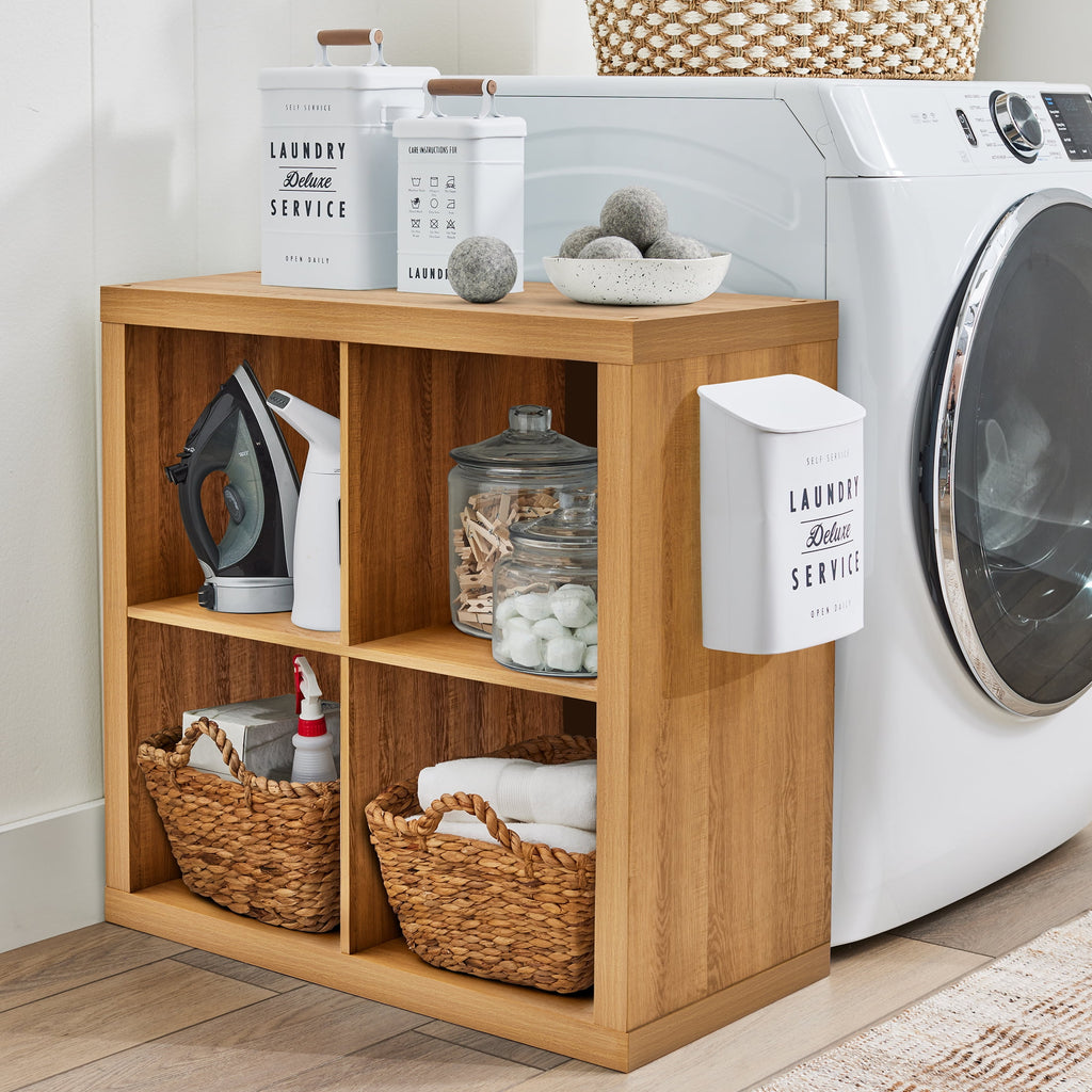 Better Homes &amp; Gardens 4 Cube Storage Organizer, White Texture