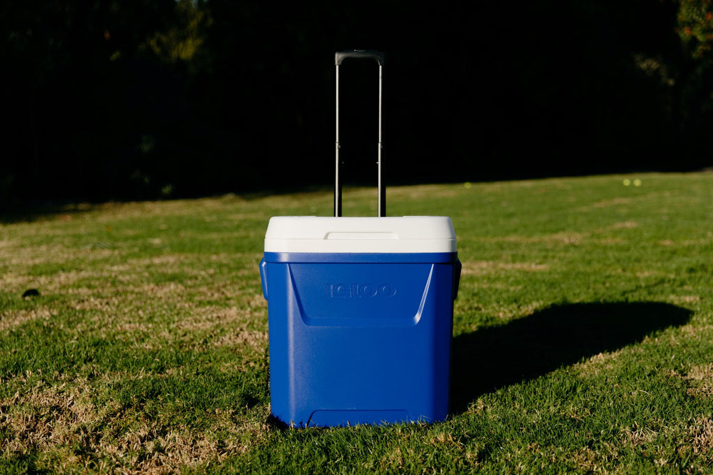 60 QT Laguna Ice Chest Cooler with Wheels, Blue