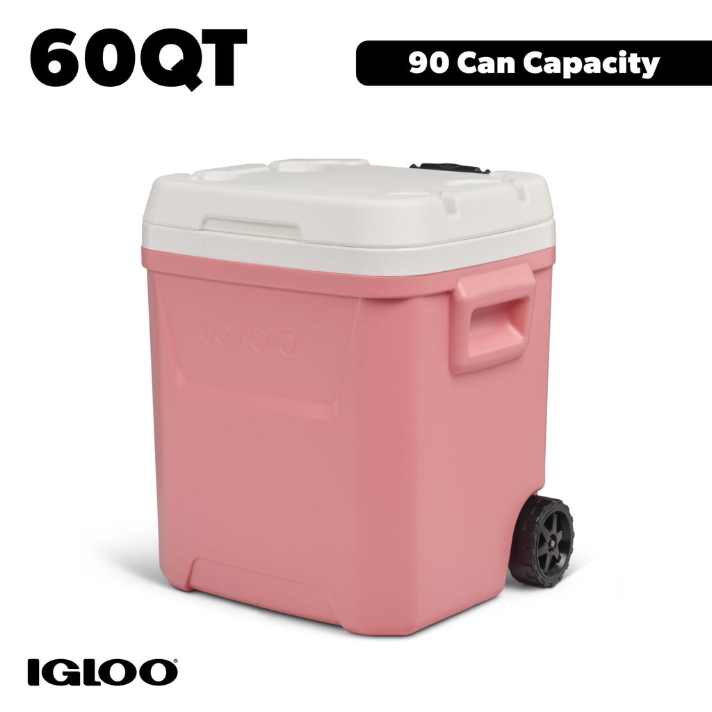 60 QT Laguna Ice Chest Cooler with Wheels, Blue