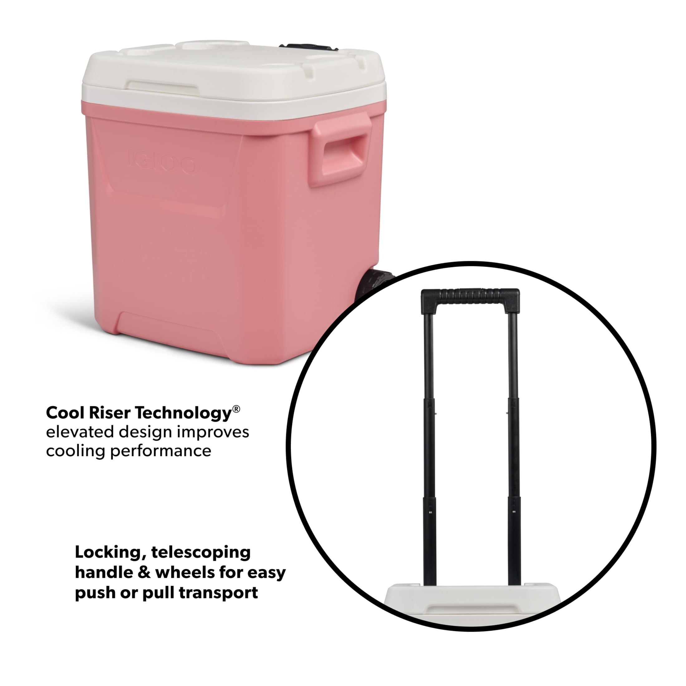 60 QT Laguna Ice Chest Cooler with Wheels, Blue