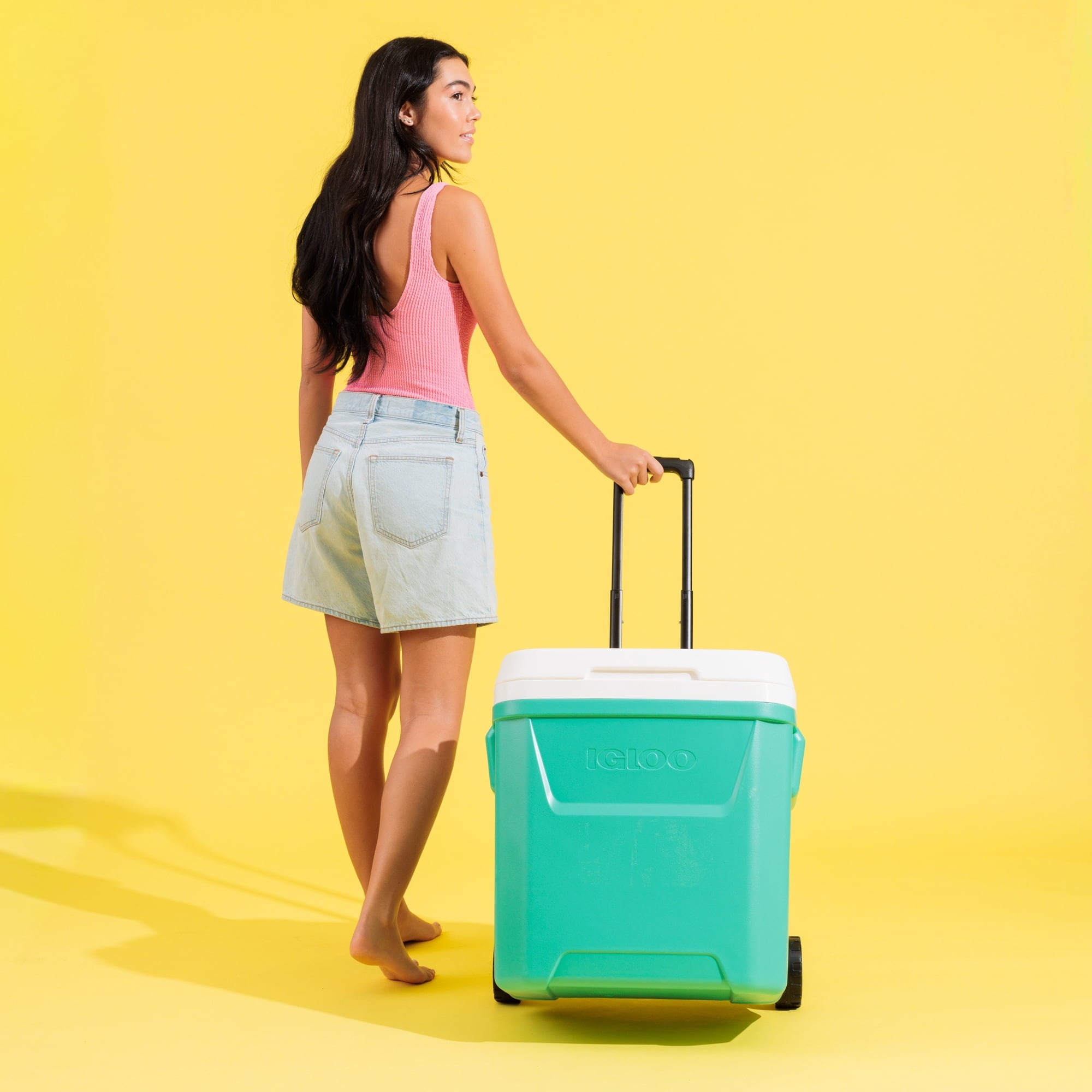 60 QT Laguna Ice Chest Cooler with Wheels, Blue