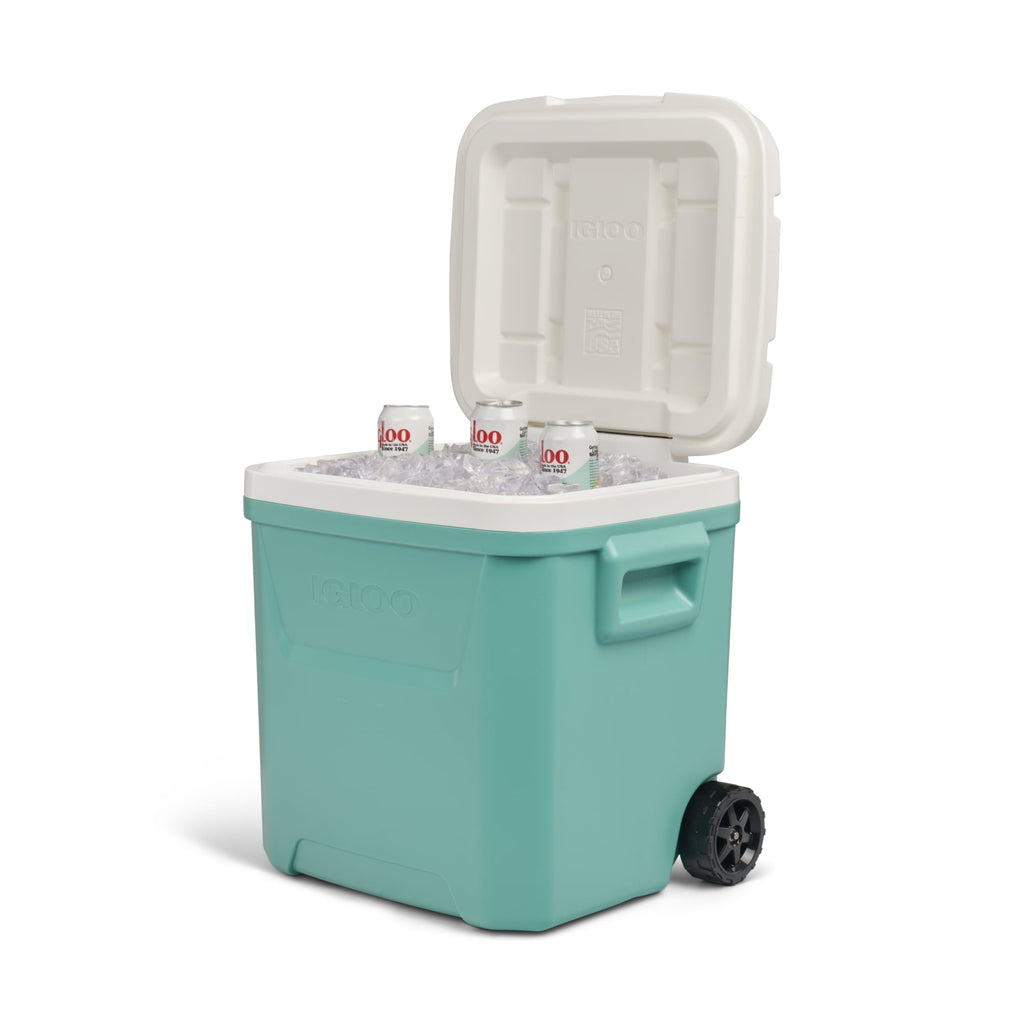 60 QT Laguna Ice Chest Cooler with Wheels, Blue