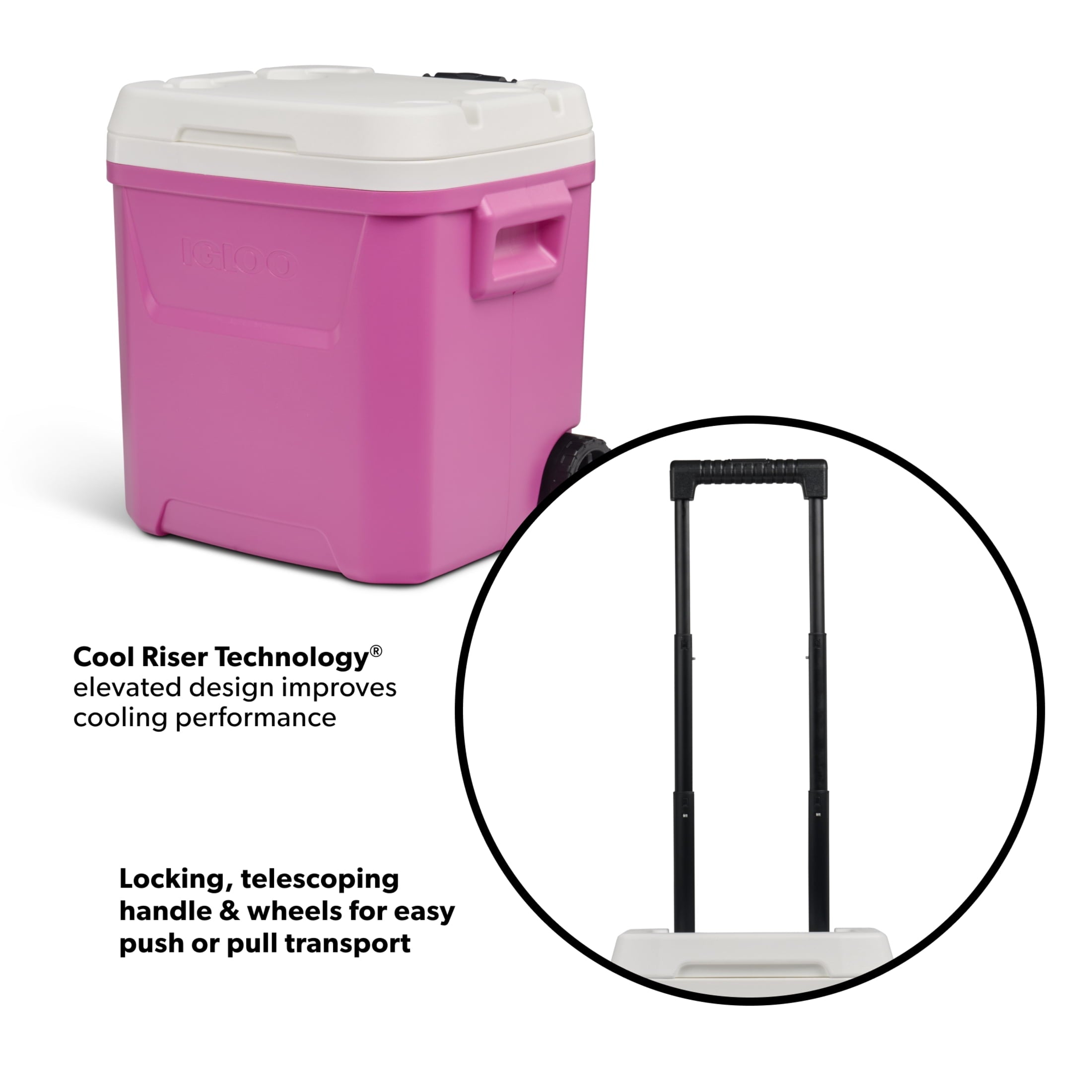 60 QT Laguna Ice Chest Cooler with Wheels, Blue