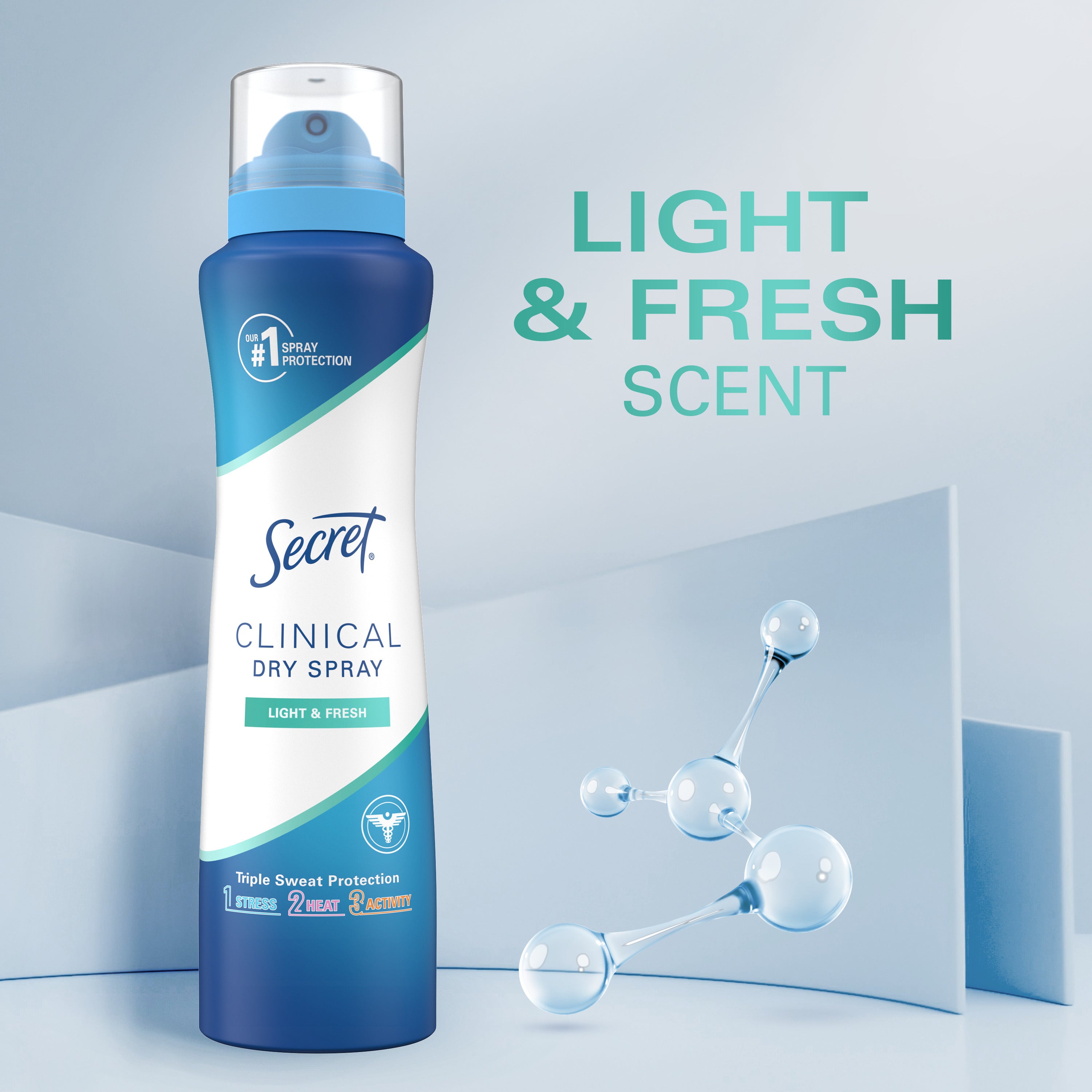 Clinical Strength Dry Spray Antiperspirant &amp; Deodorant for Women, Light &amp; Fresh Scent, 3.8oz