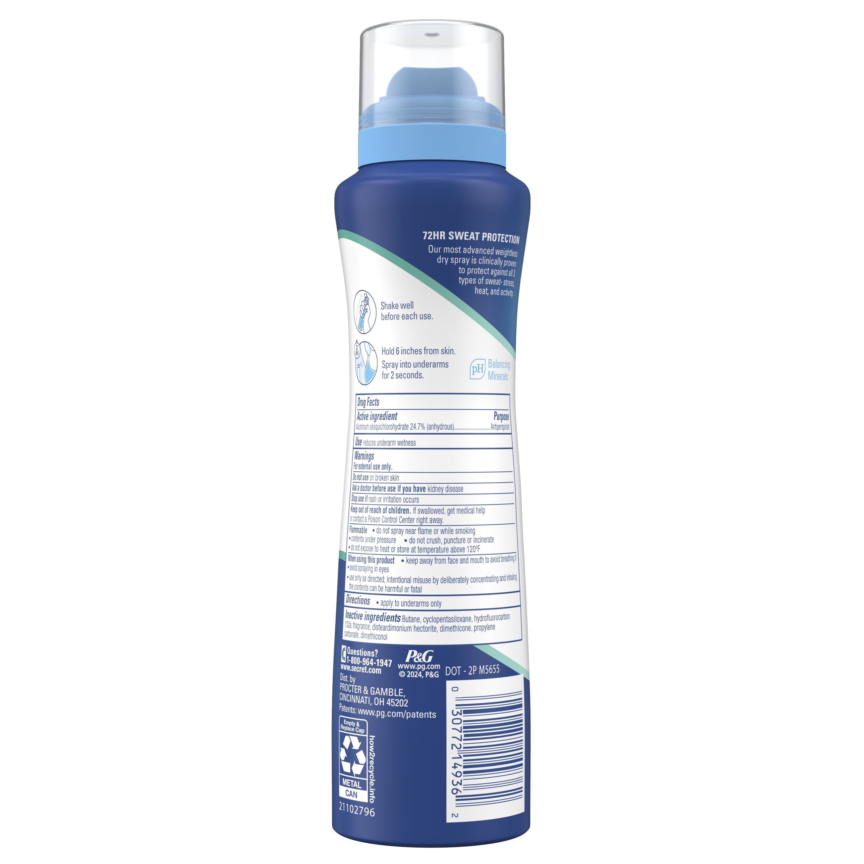 Clinical Strength Dry Spray Antiperspirant &amp; Deodorant for Women, Light &amp; Fresh Scent, 3.8oz
