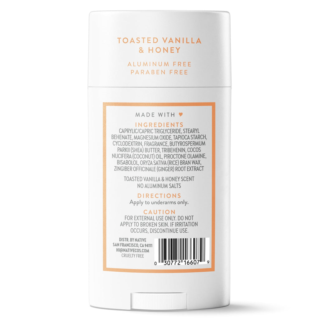 Aluminum Free Deodorant For Women, 72 Hour Solid Deodorant Stick, Toasted Vanilla &amp; Honey, 2.65oz