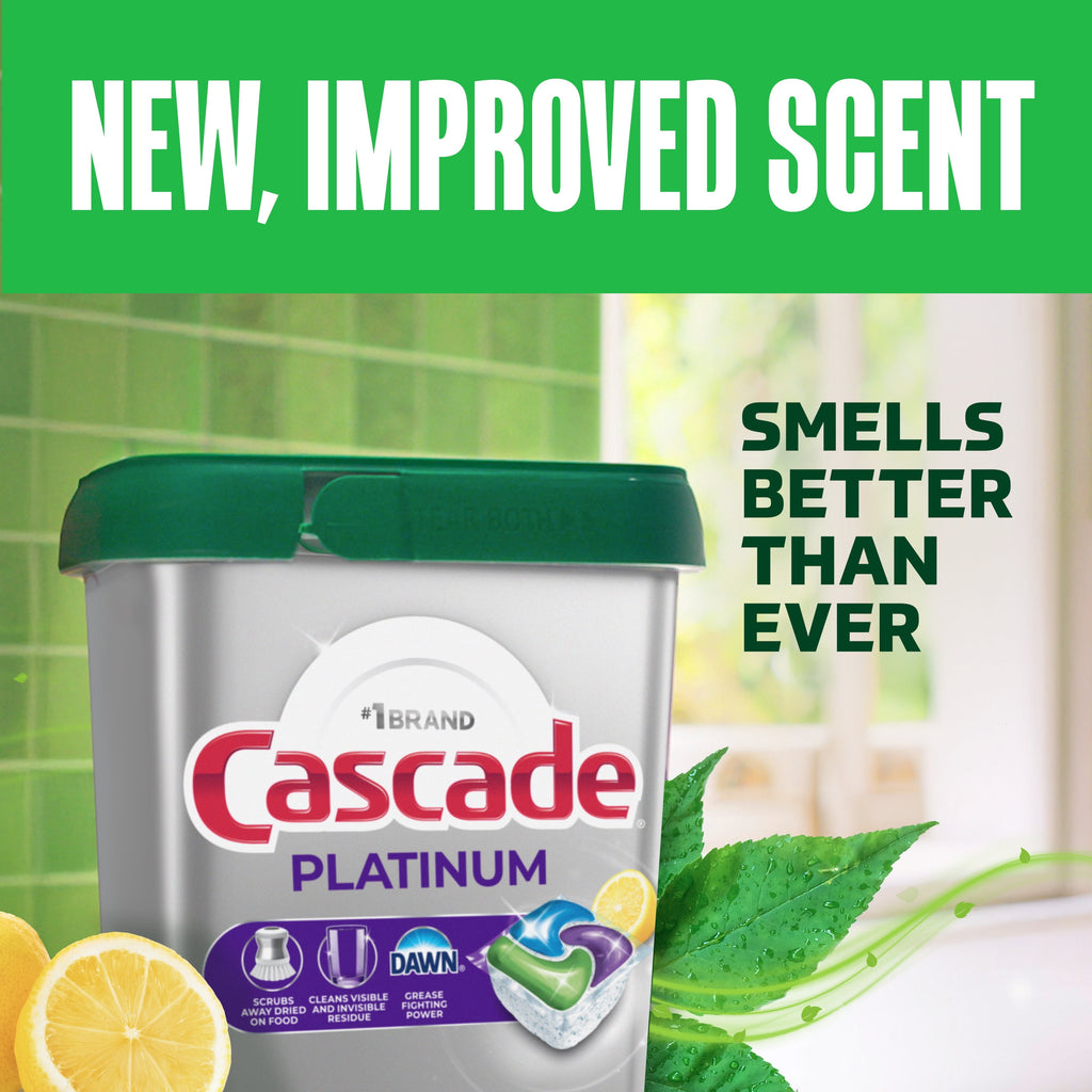 Platinum Dishwasher Pods, Dishwasher Detergent, Dish Detergent Soap, Lemon, 40 Count