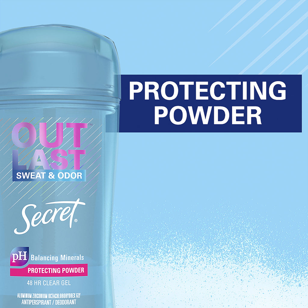 Outlast Clear Gel Antiperspirant Deodorant for Women, Protecting Powder 2.6 Oz