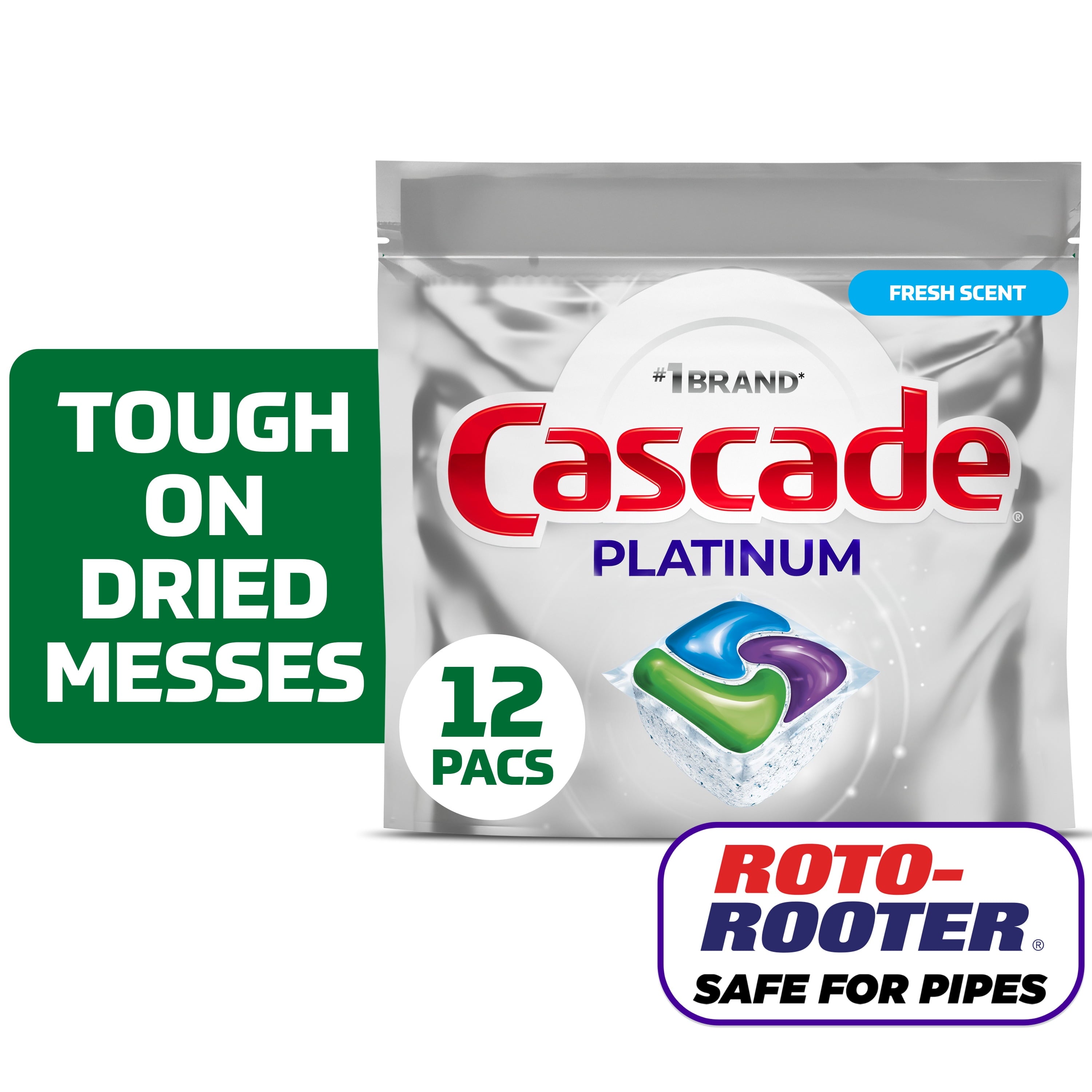 Platinum Dishwasher Pods, Dishwasher Detergent, Dish Detergent Soap, Fresh, 12 Count