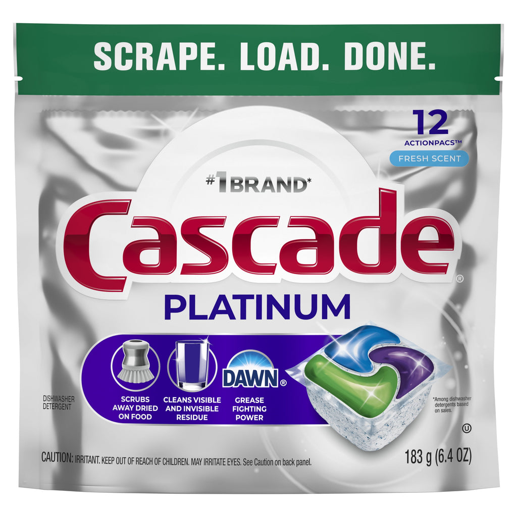 Platinum Dishwasher Pods, Dishwasher Detergent, Dish Detergent Soap, Fresh, 12 Count