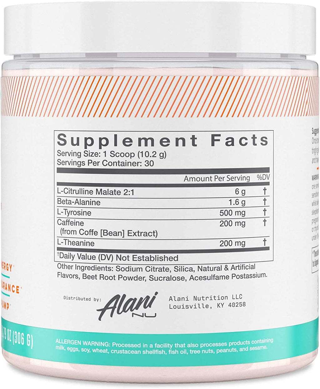 Pre-Workout Supplement Powder for Energy, Endurance, and Pump, Hawaiian Shaved Ice, 30 Servings