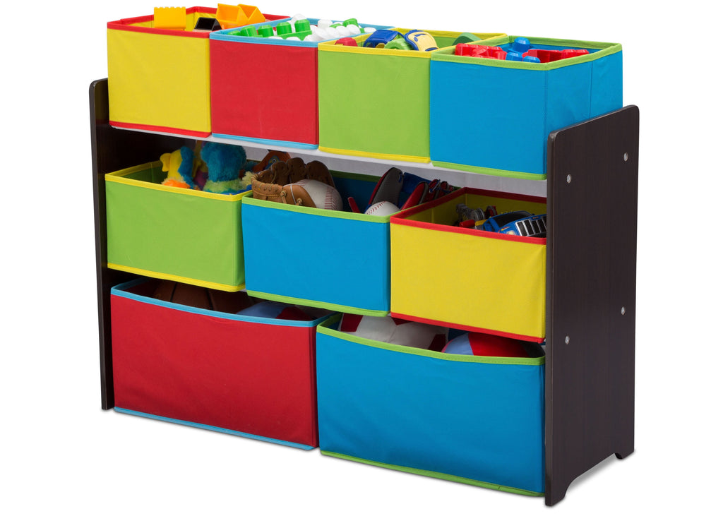 Deluxe Multi-Bin Toy Organizer with Storage Bins, Greenguard Gold, Wood, Natural
