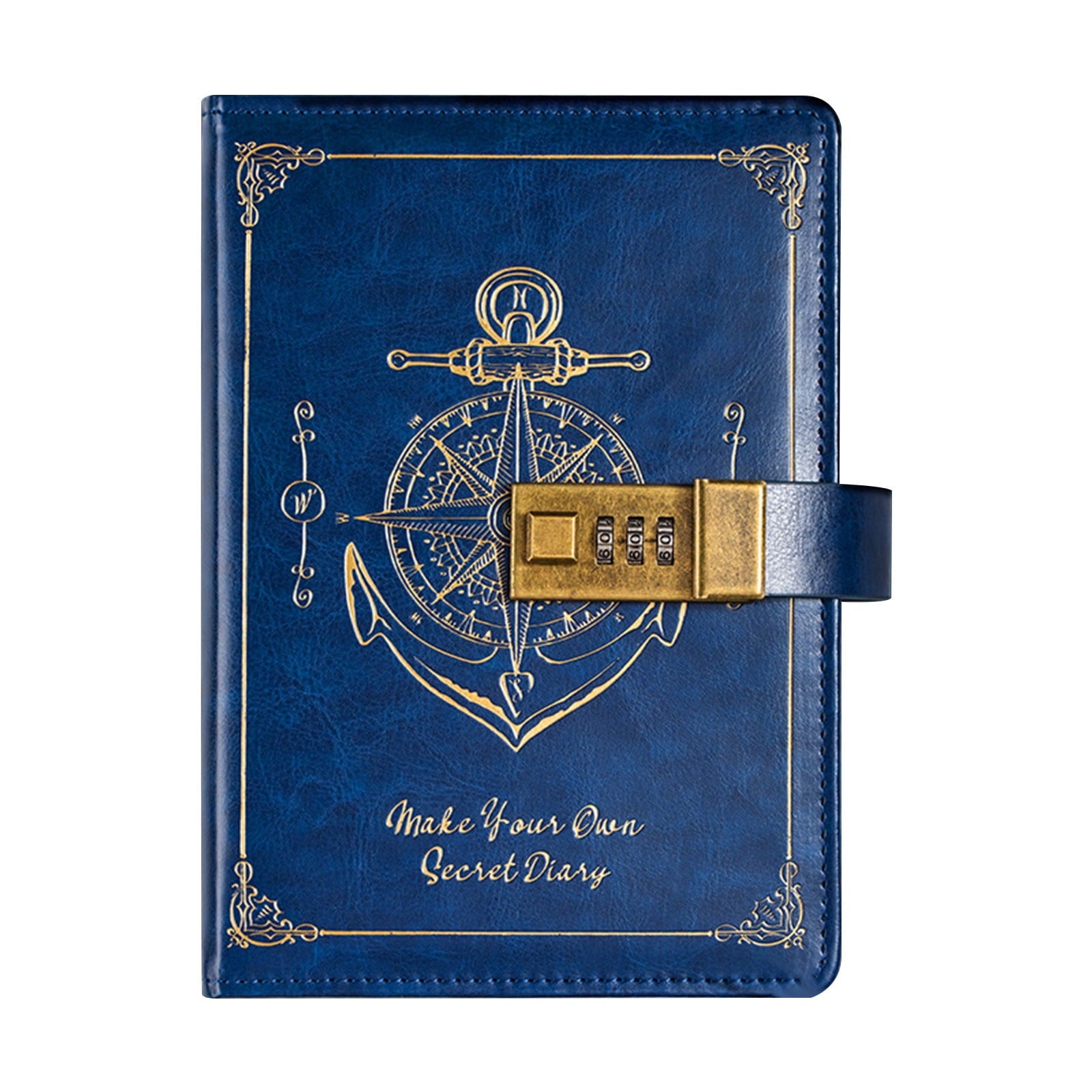 with Lock for Men Vintage Diary with Lock, Refillable Leather Locking Diary for Adults, B6 Lock Journal with Combination, Secret Diary with Inner Pocket