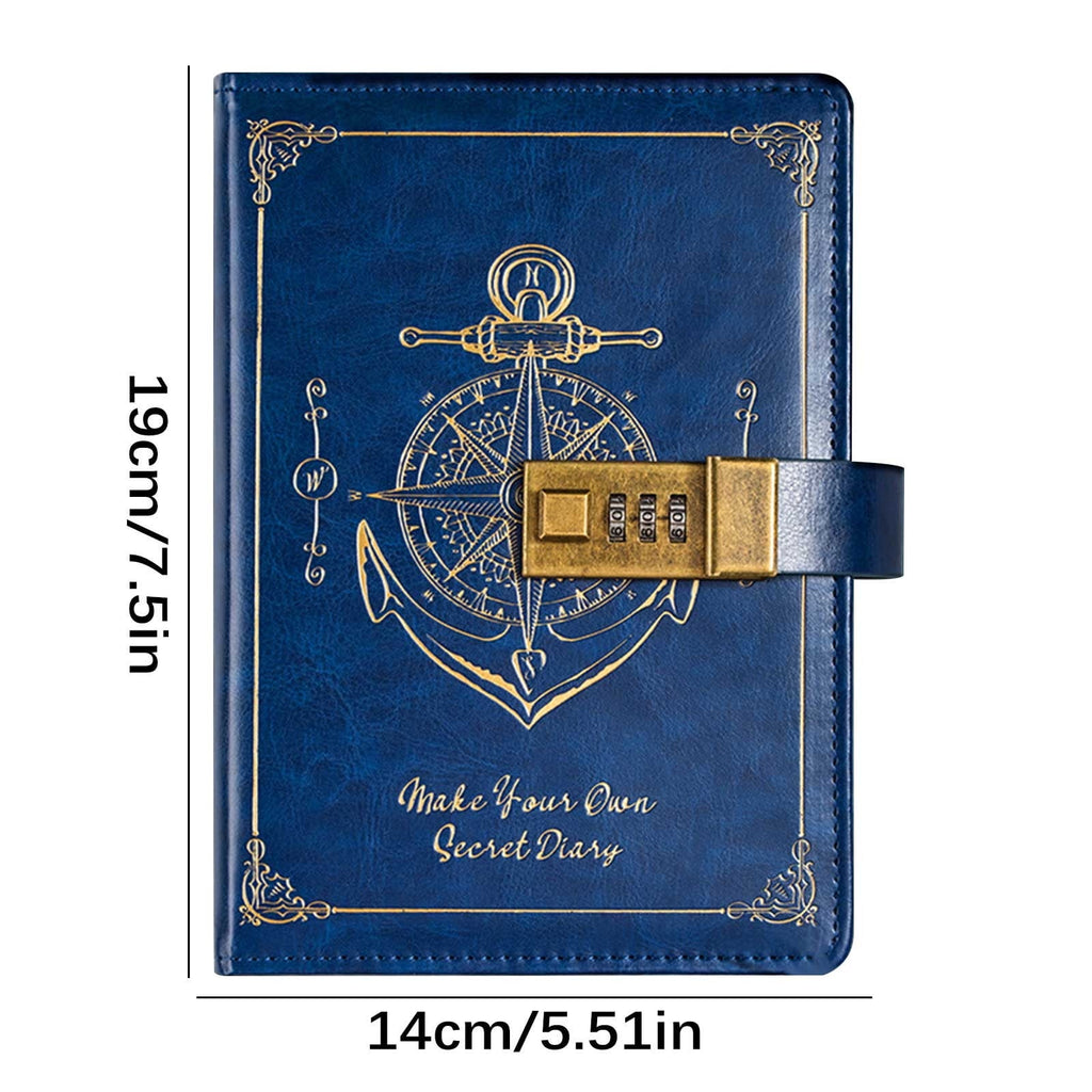 with Lock for Men Vintage Diary with Lock, Refillable Leather Locking Diary for Adults, B6 Lock Journal with Combination, Secret Diary with Inner Pocket