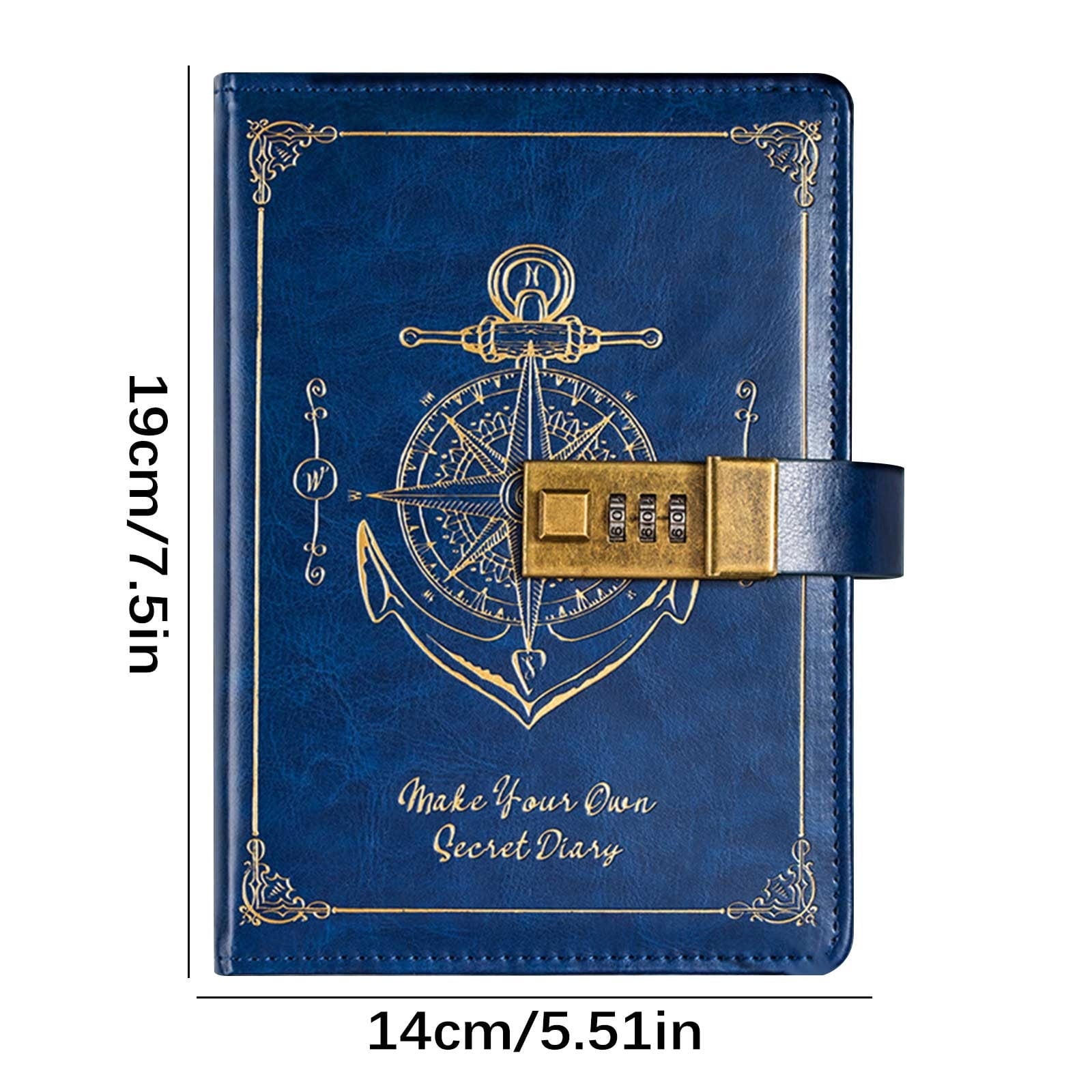 with Lock for Men Vintage Diary with Lock, Refillable Leather Locking Diary for Adults, B6 Lock Journal with Combination, Secret Diary with Inner Pocket