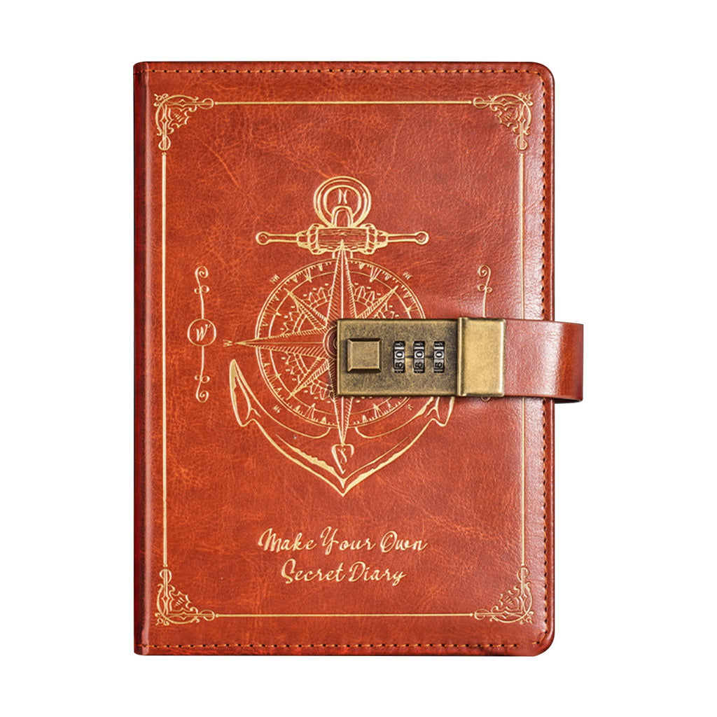 with Lock for Men Vintage Diary with Lock, Refillable Leather Locking Diary for Adults, B6 Lock Journal with Combination, Secret Diary with Inner Pocket
