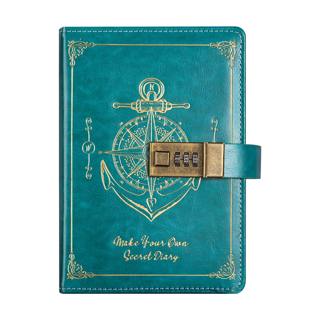with Lock for Men Vintage Diary with Lock, Refillable Leather Locking Diary for Adults, B6 Lock Journal with Combination, Secret Diary with Inner Pocket