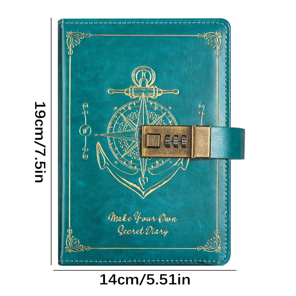 with Lock for Men Vintage Diary with Lock, Refillable Leather Locking Diary for Adults, B6 Lock Journal with Combination, Secret Diary with Inner Pocket