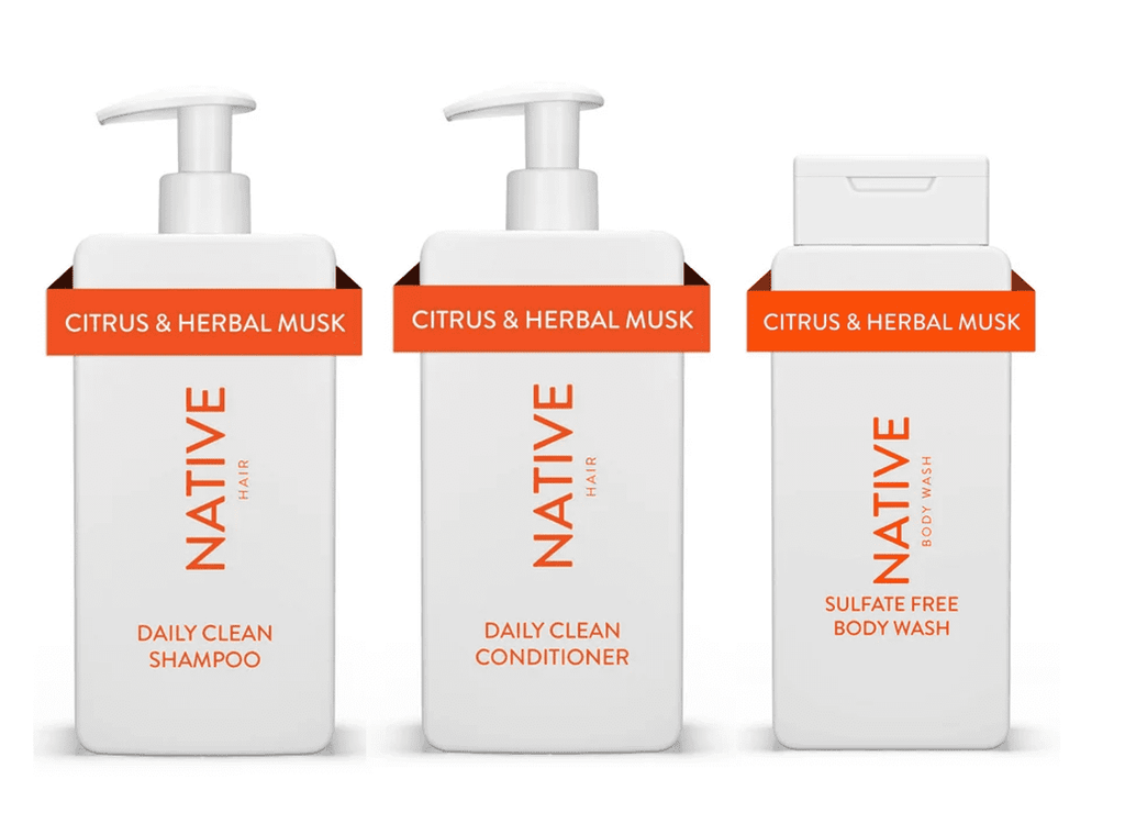Daily Clean Shampoo, Conditioner, &amp; Body Wash Set, Citrus &amp; Herbal Musk, Sulfate &amp; Paraben Free, 16.5 oz