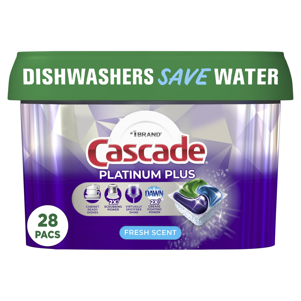 Platinum Plus Dishwasher Detergent Pacs, Fresh, 28 Count