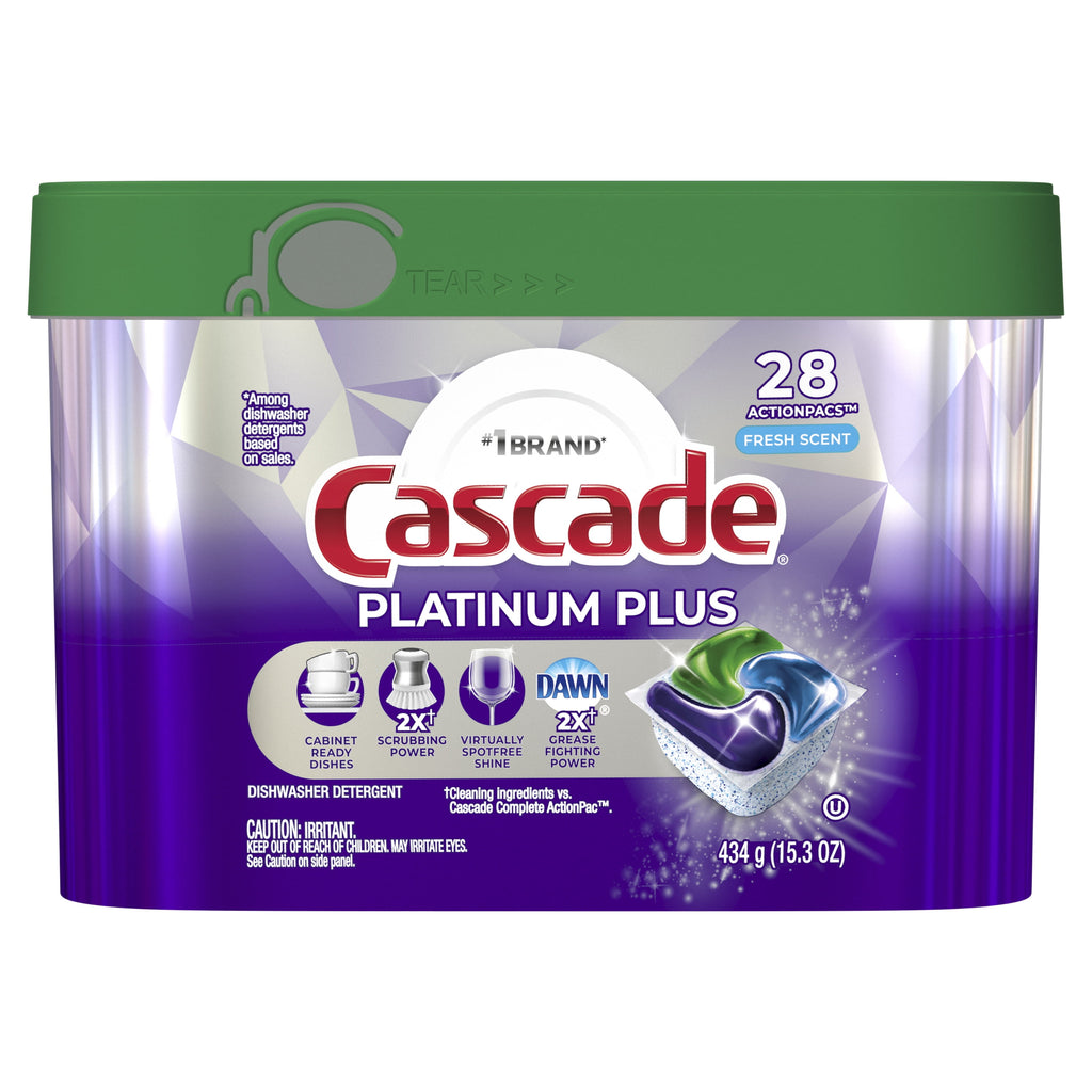 Platinum Plus Dishwasher Detergent Pacs, Fresh, 28 Count