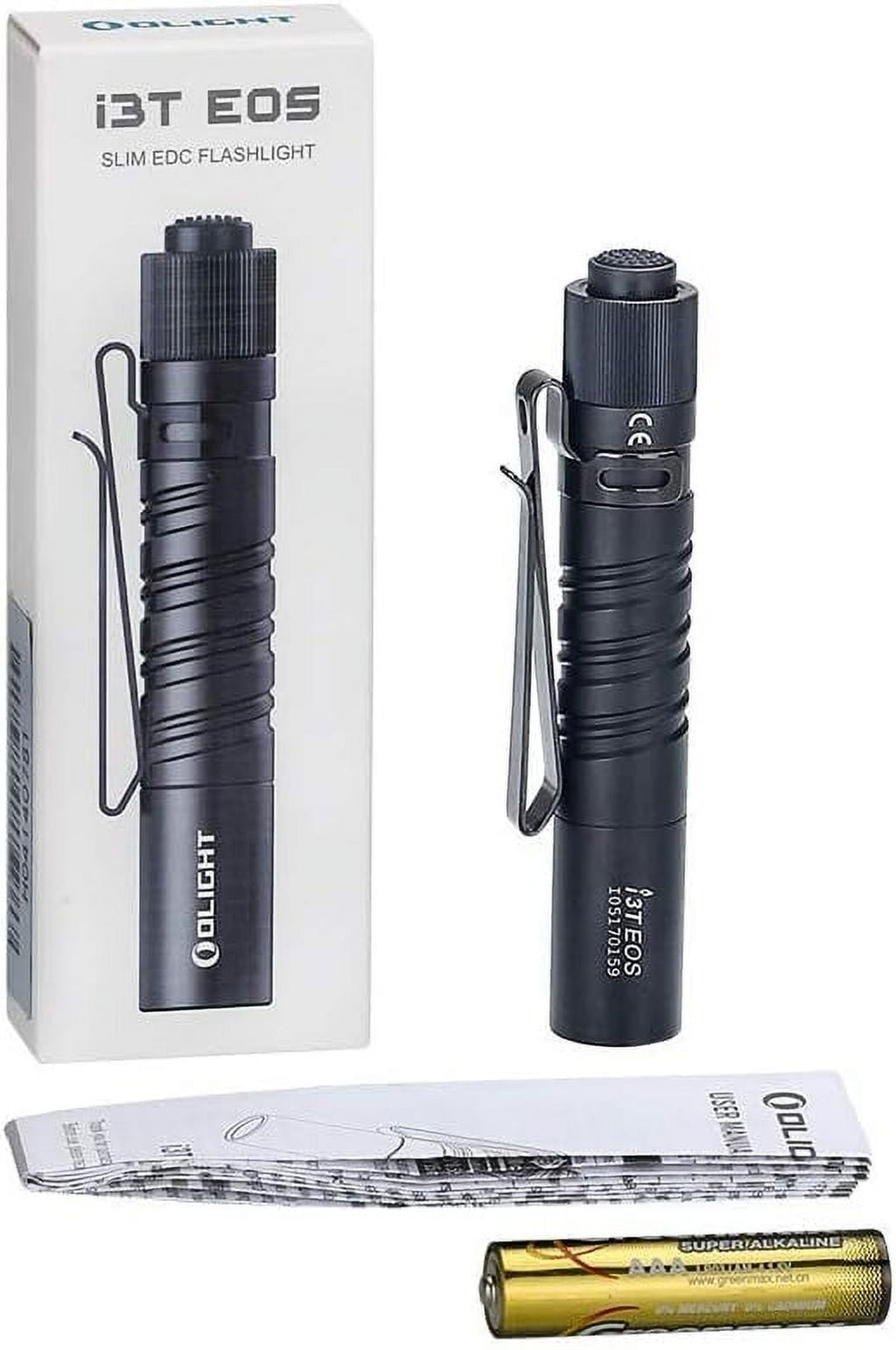 I3T Dual-Output Slim EDC LED Flashlight, Black