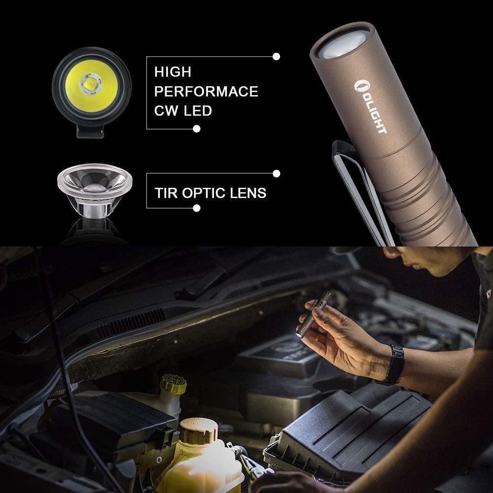 I3T Dual-Output Slim EDC LED Flashlight, Black