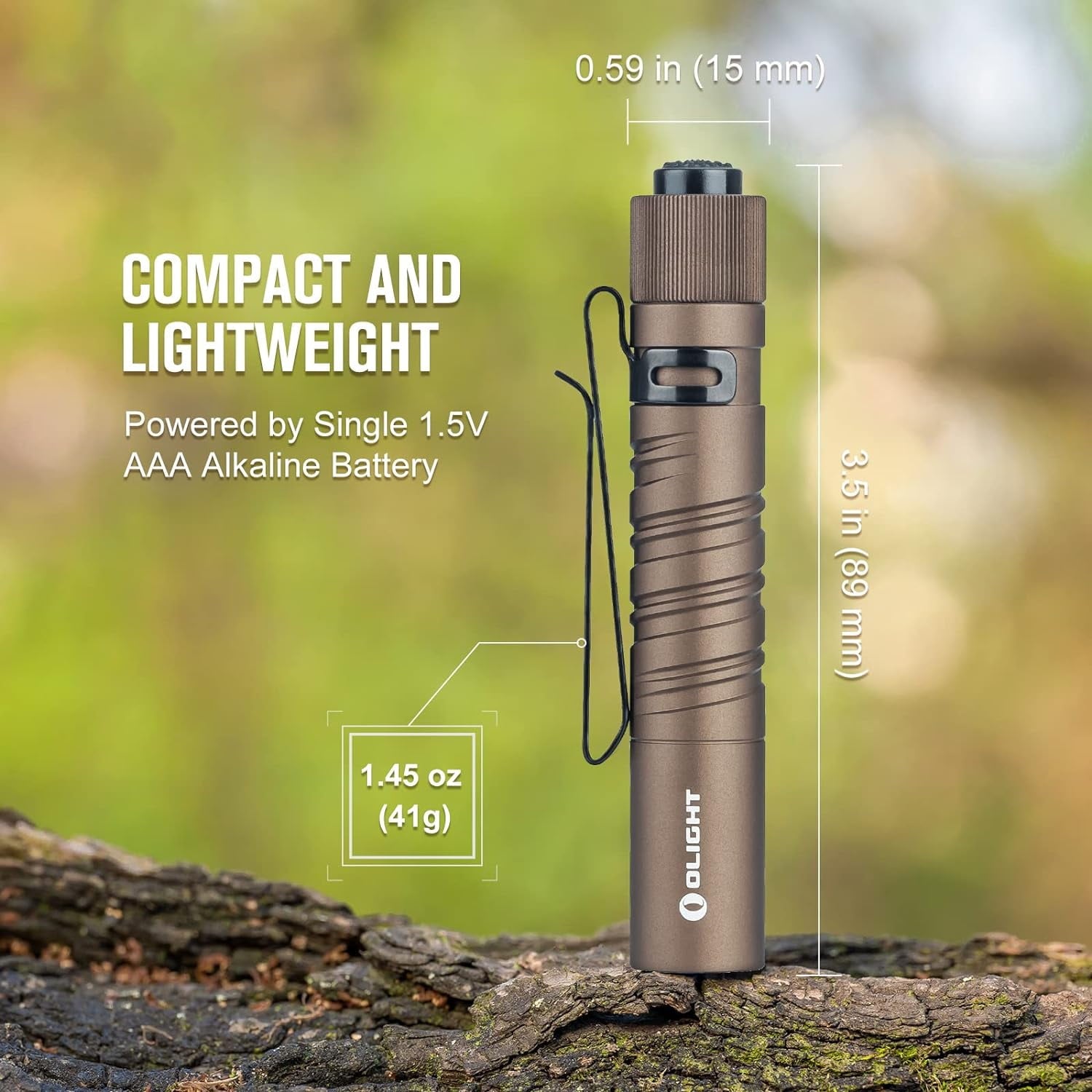 I3T Dual-Output Slim EDC LED Flashlight, Black