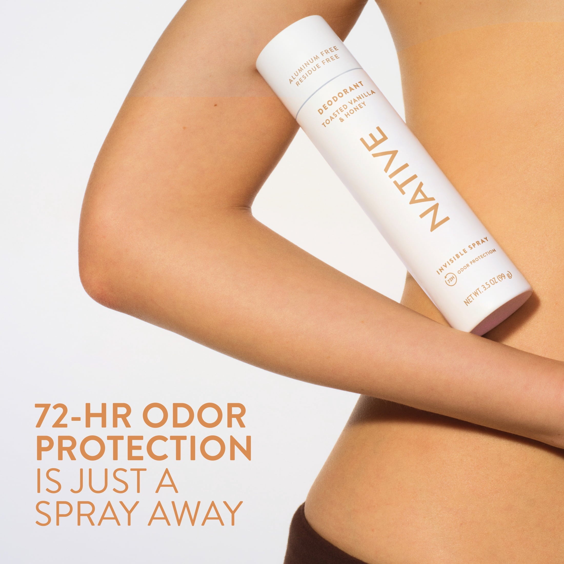Aluminum Free Deodorant Spray For Women, 72 Hour Deodorant Spray, Toasted Vanilla &amp; Honey, 3.5oz