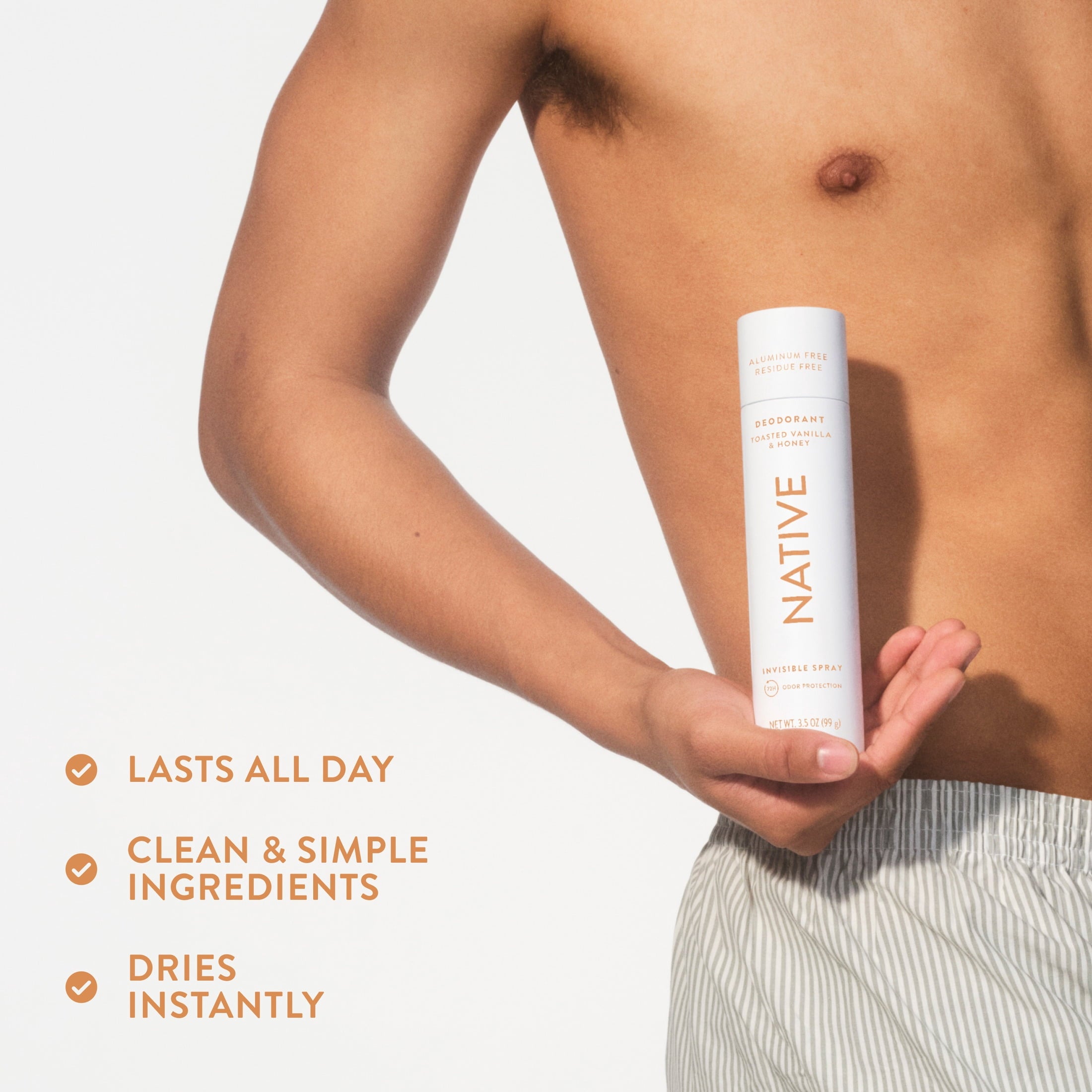 Aluminum Free Deodorant Spray For Women, 72 Hour Deodorant Spray, Toasted Vanilla &amp; Honey, 3.5oz