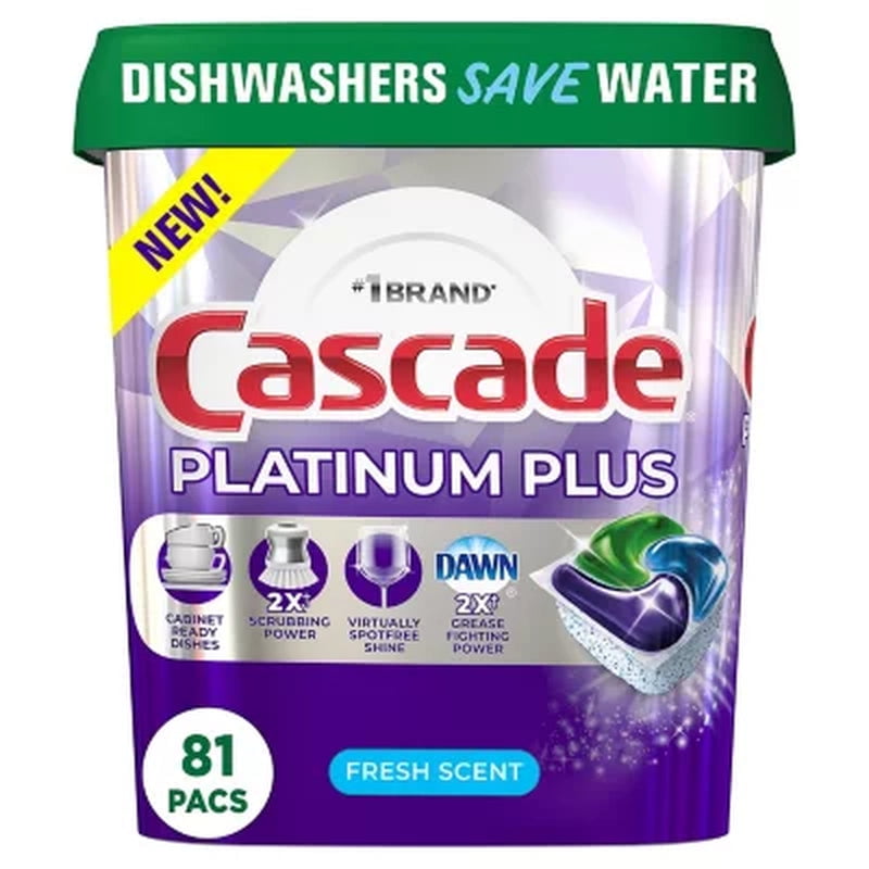 platinum plus actionpacs dishwasher detergent pods fresh