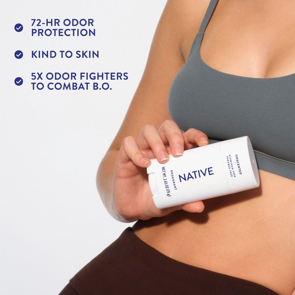 Fragrance Free Deodorant For Men &amp; Women, 72 Hour Solid Deodorant Stick, Unscented, 2.65oz