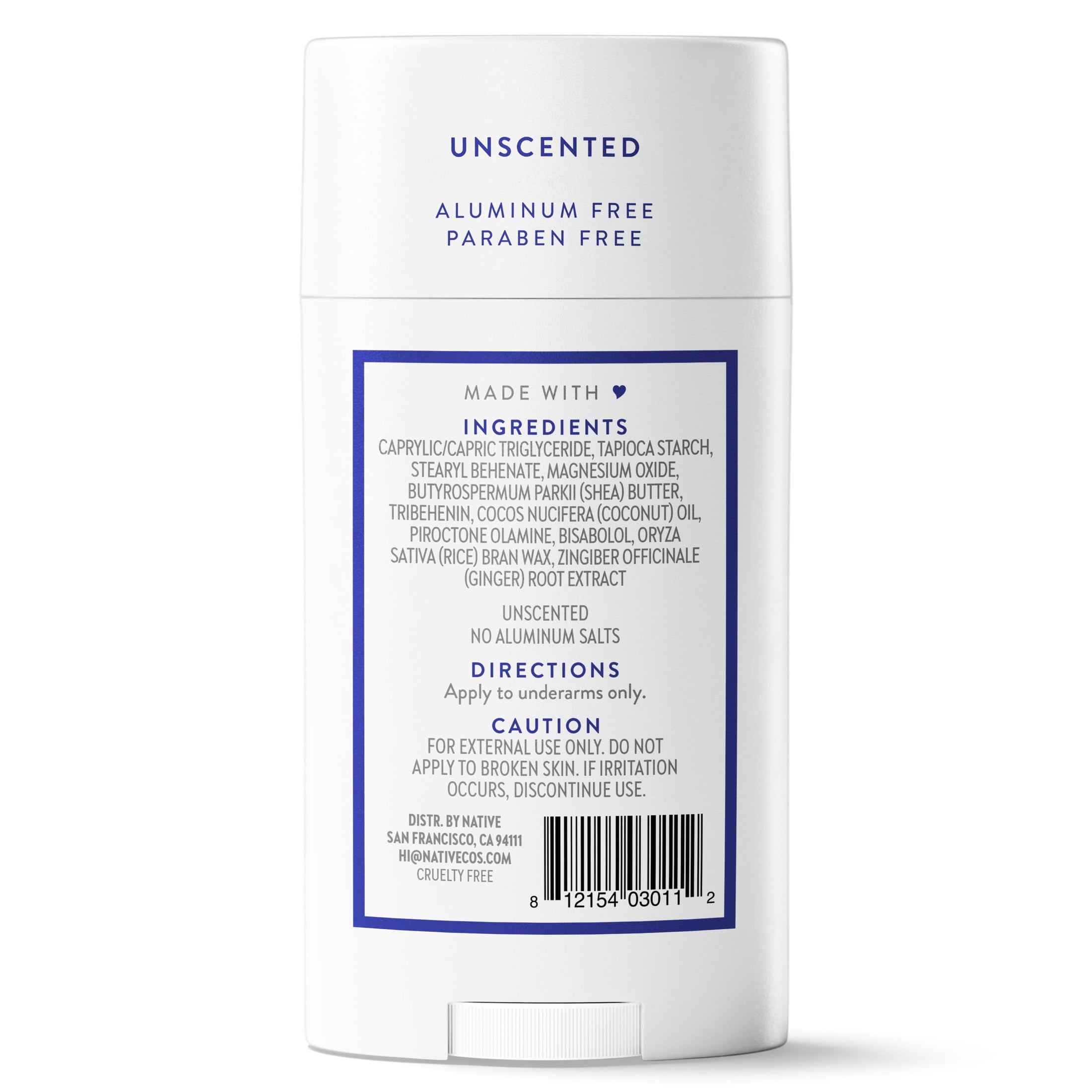 Fragrance Free Deodorant For Men &amp; Women, 72 Hour Solid Deodorant Stick, Unscented, 2.65oz