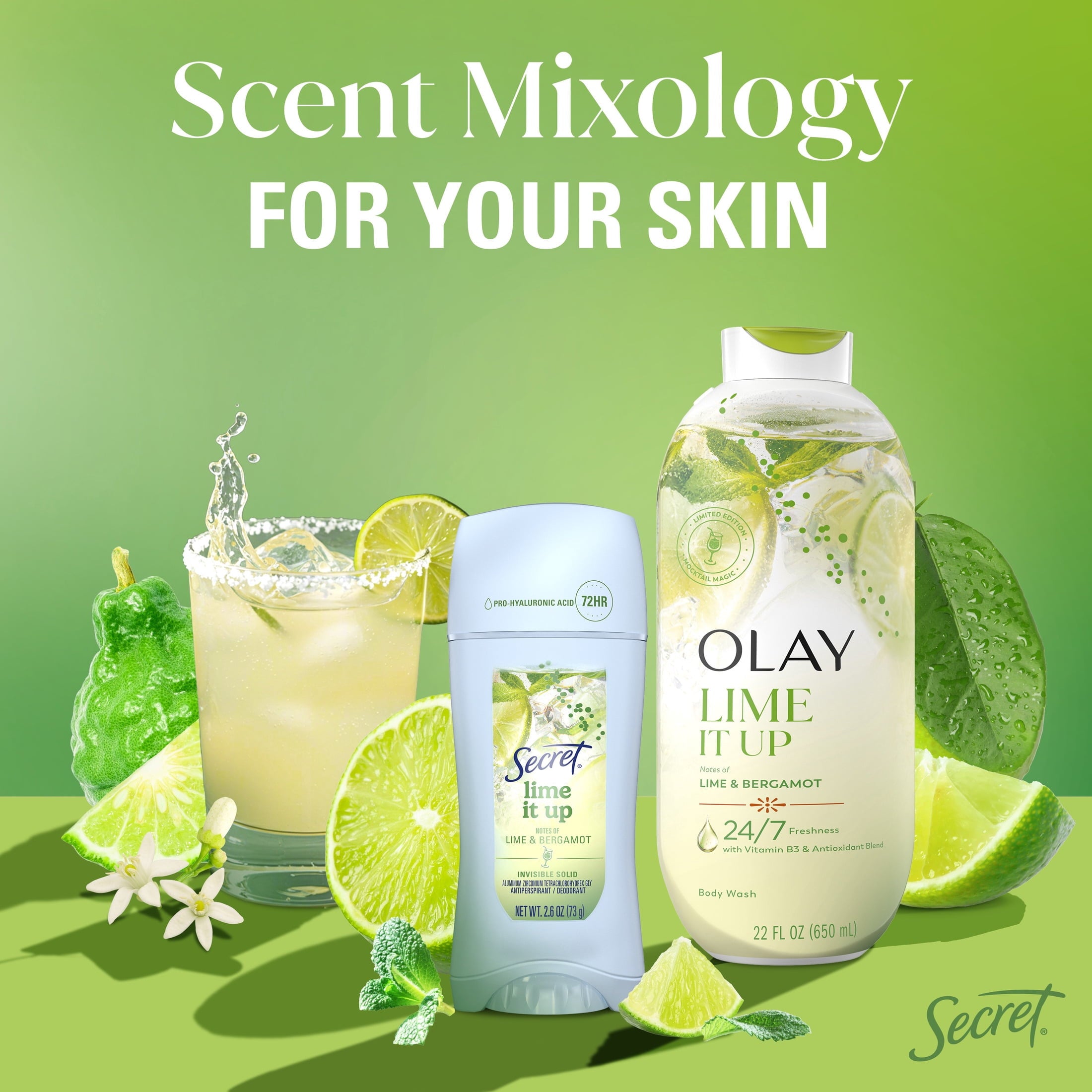 Fresh Invisible Solid Antiperspirant &amp; Deodorant for Women, Lime It Up, 2.6oz