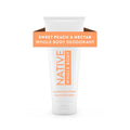 Native Whole Body Deodorant Invisible Cream, Sweet Peach &amp; Nectar, Aluminum-Free, 3 oz