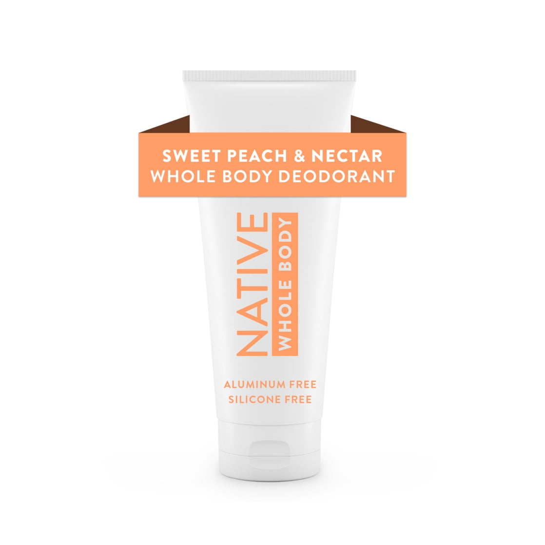 Native Whole Body Deodorant Invisible Cream, Sweet Peach &amp; Nectar, Aluminum-Free, 3 oz