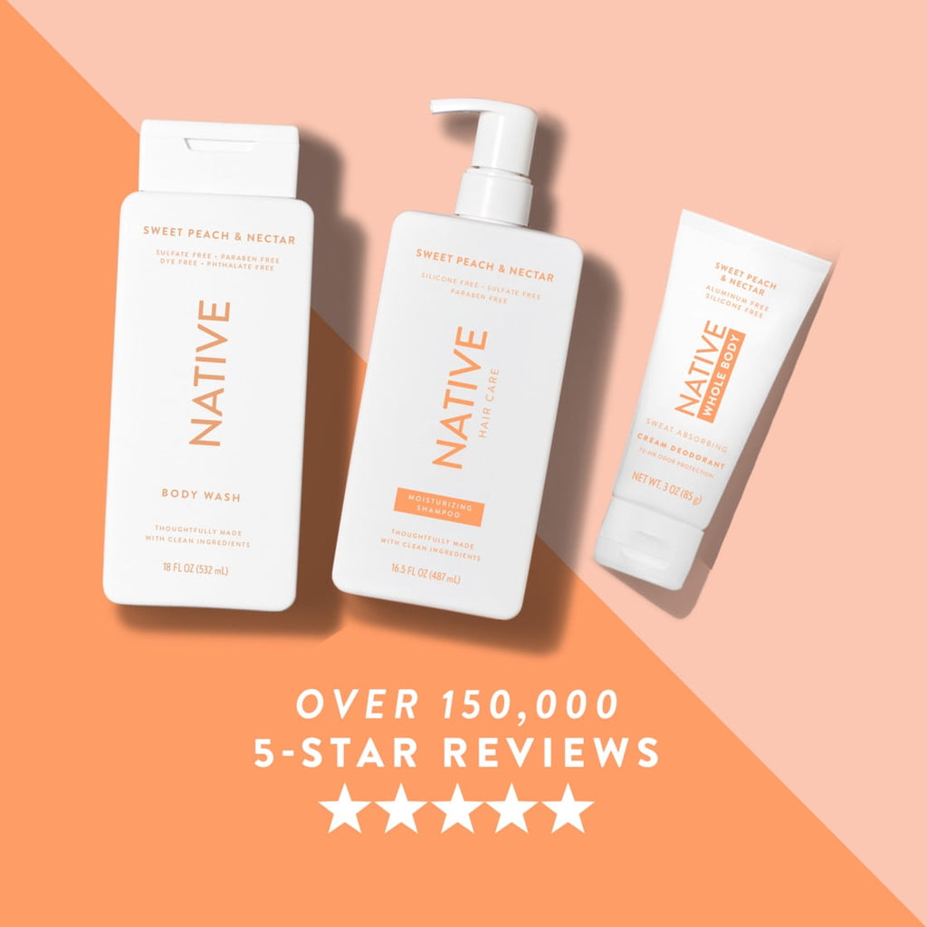 Native Whole Body Deodorant Invisible Cream, Sweet Peach &amp; Nectar, Aluminum-Free, 3 oz
