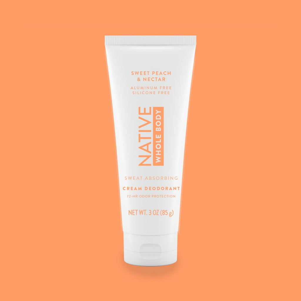 Native Whole Body Deodorant Invisible Cream, Sweet Peach &amp; Nectar, Aluminum-Free, 3 oz